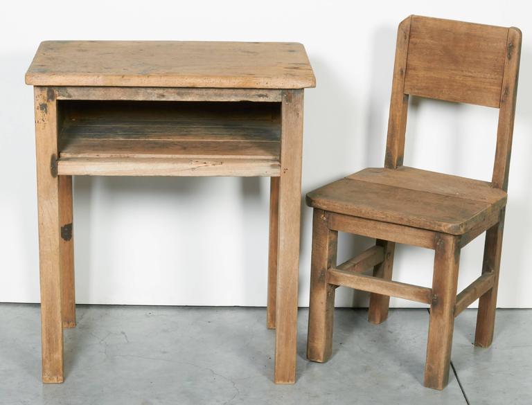 Vintage Child's School Desk and Chair For Sale at 1stDibs
