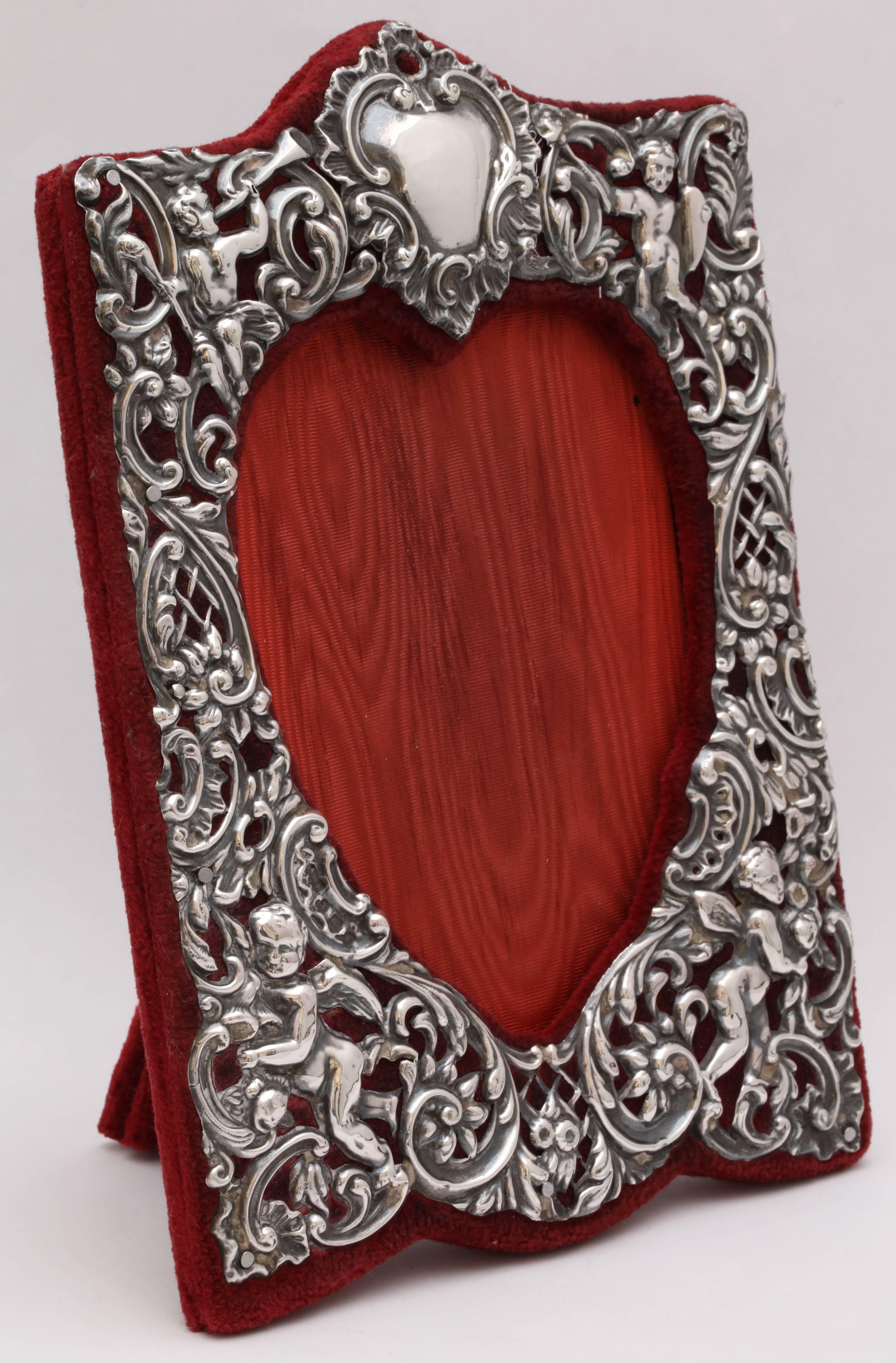 Edwardian Sterling Silver Heart-Form Picture Frame in the Victorian Style 1