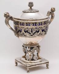 Neo-Classical Continental Silver (.800) Gilt Austro-Hungarian Centerpiece Bowl