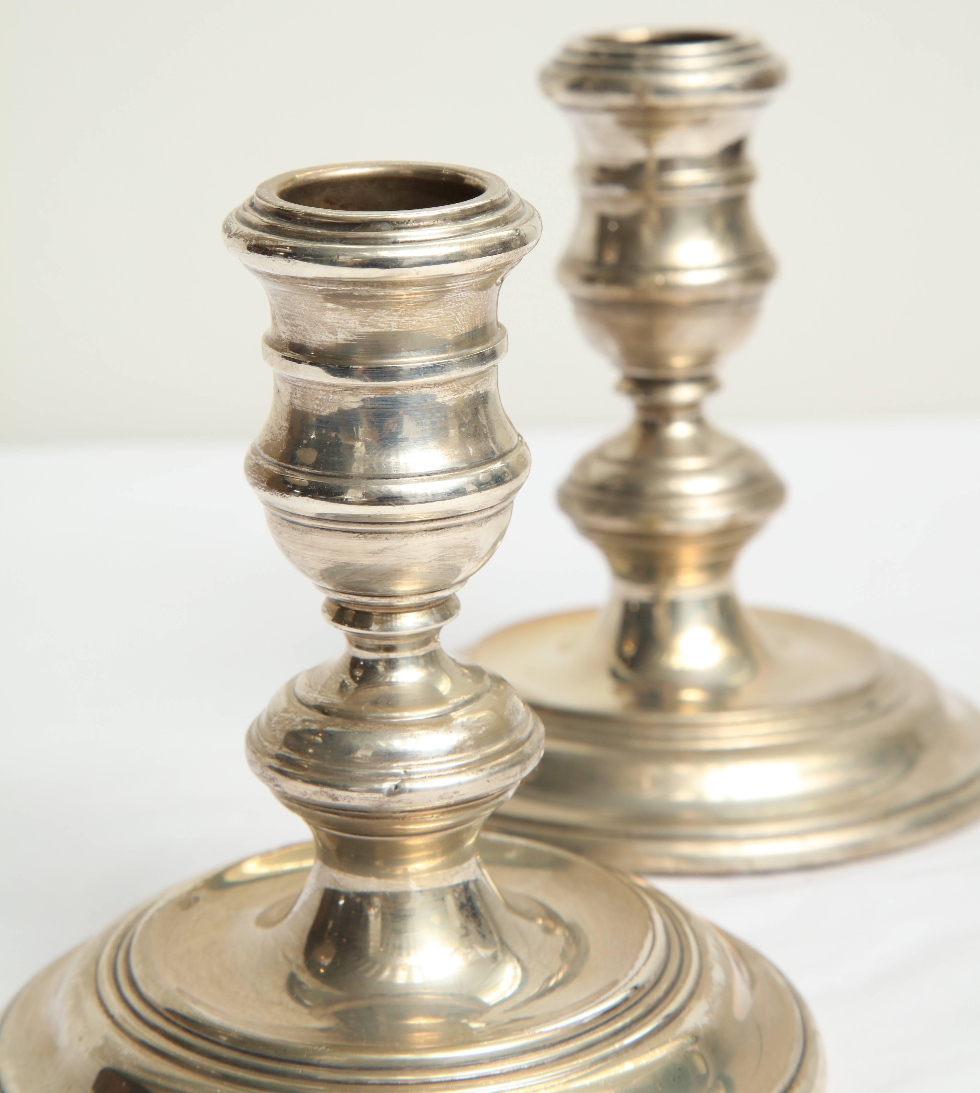 20th Century Pair of Sterling Silver Candleholders In Good Condition In New York, NY