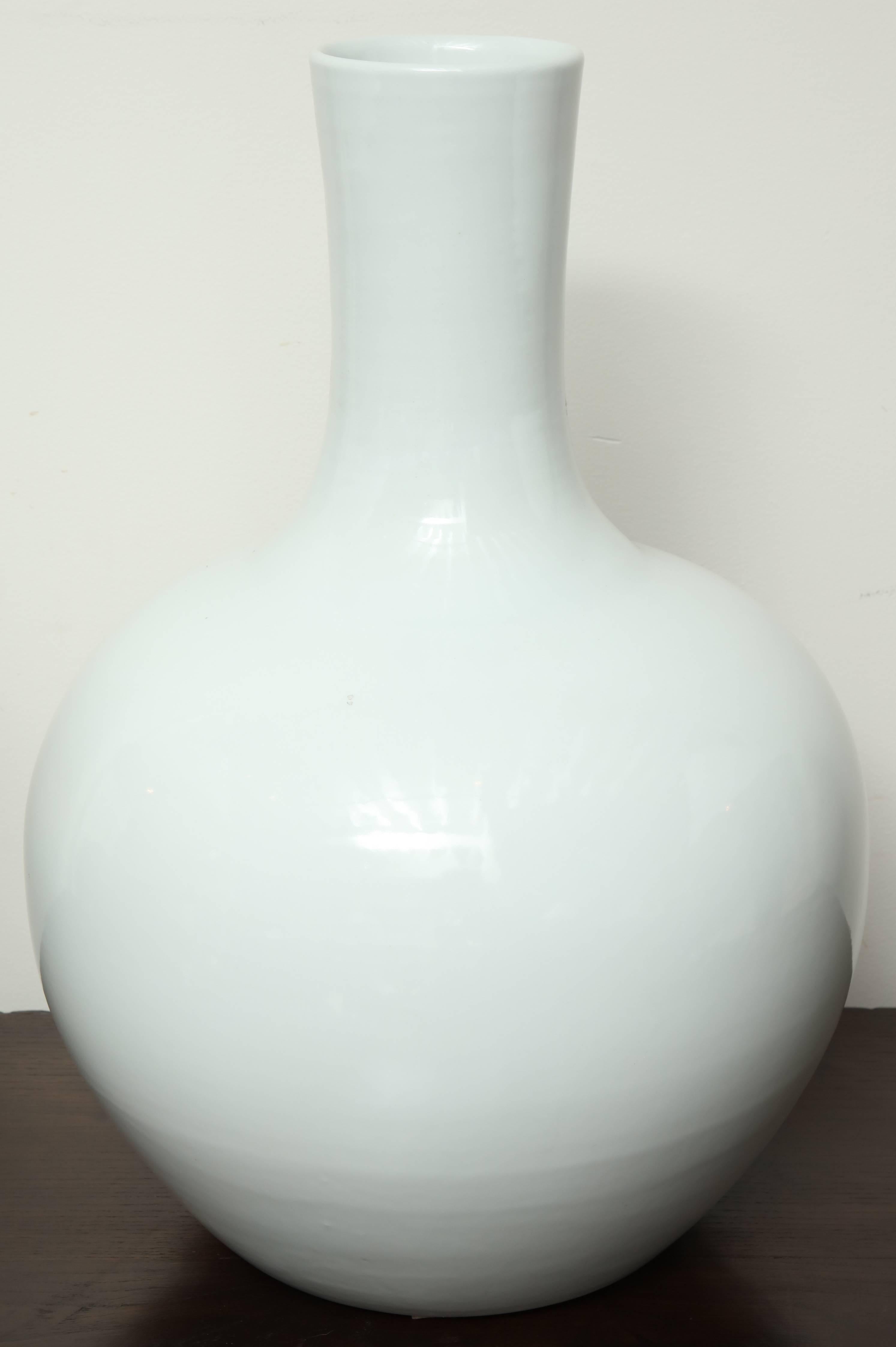Contemporary white ceramic vase.