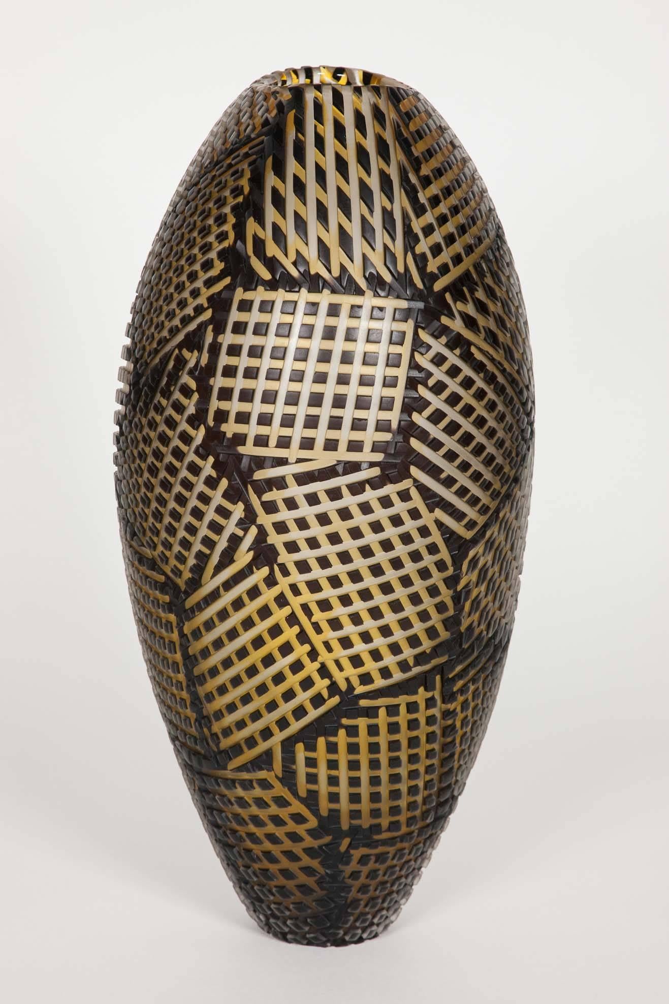 Modern Little Stitches II, an Art Glass Vase by Philip Baldwin & Monica Guggisberg