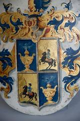 18th Century Painted Coat of Arms on Metal