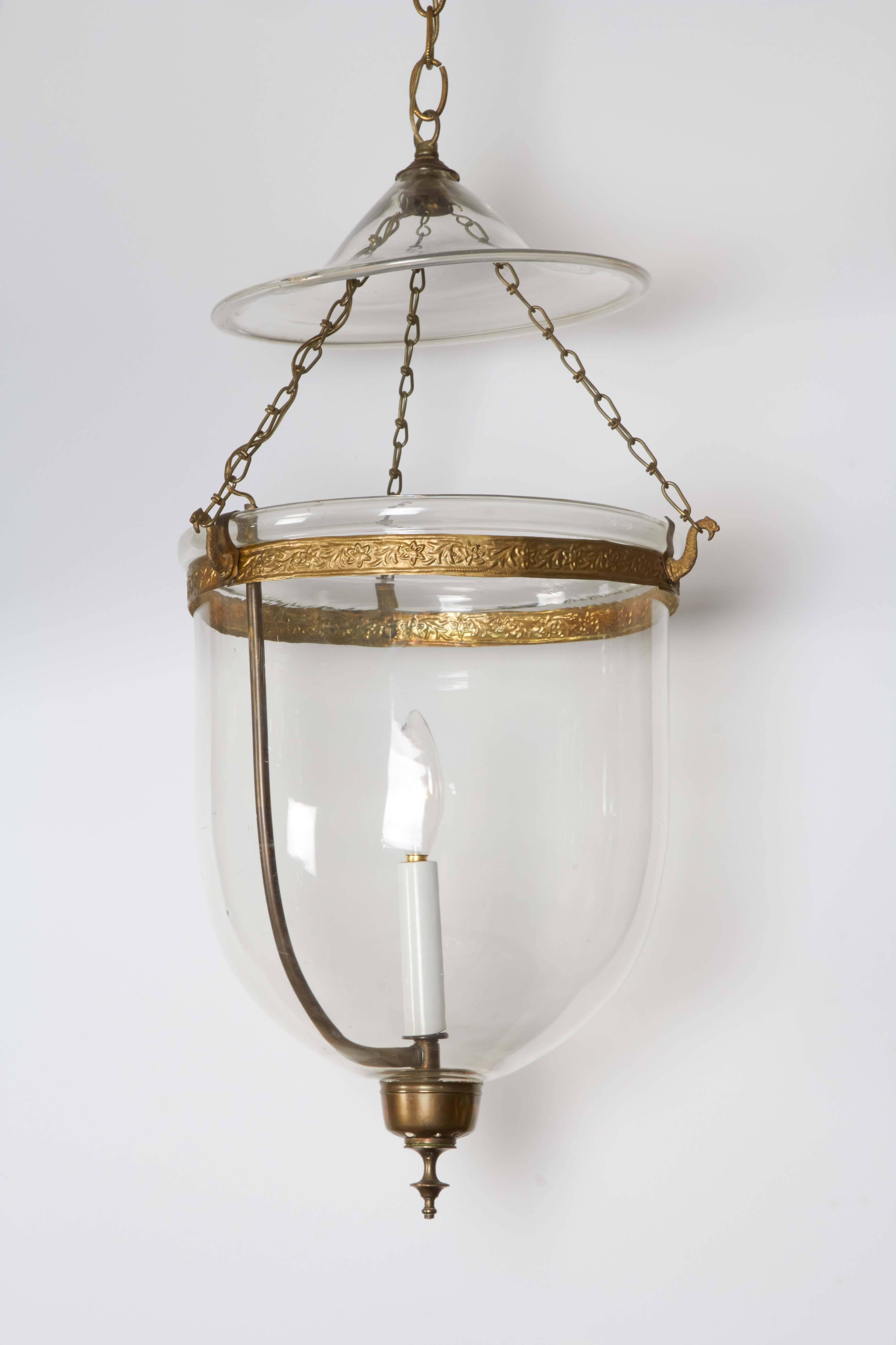 Pair of George III Style Brass Hall Lanterns In Excellent Condition In New York, NY