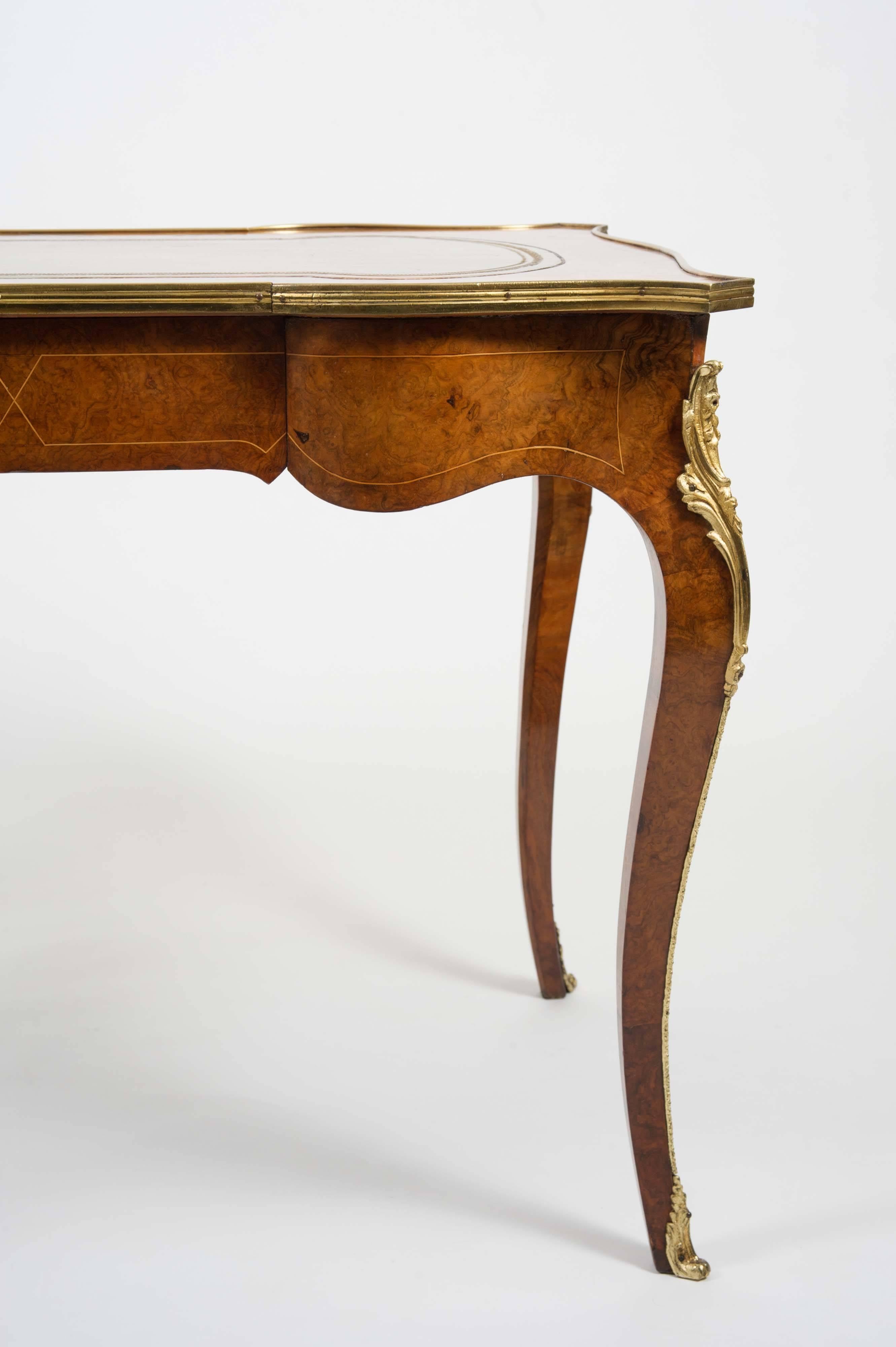 English 19th Century Inlaid Walnut Bureau Plat