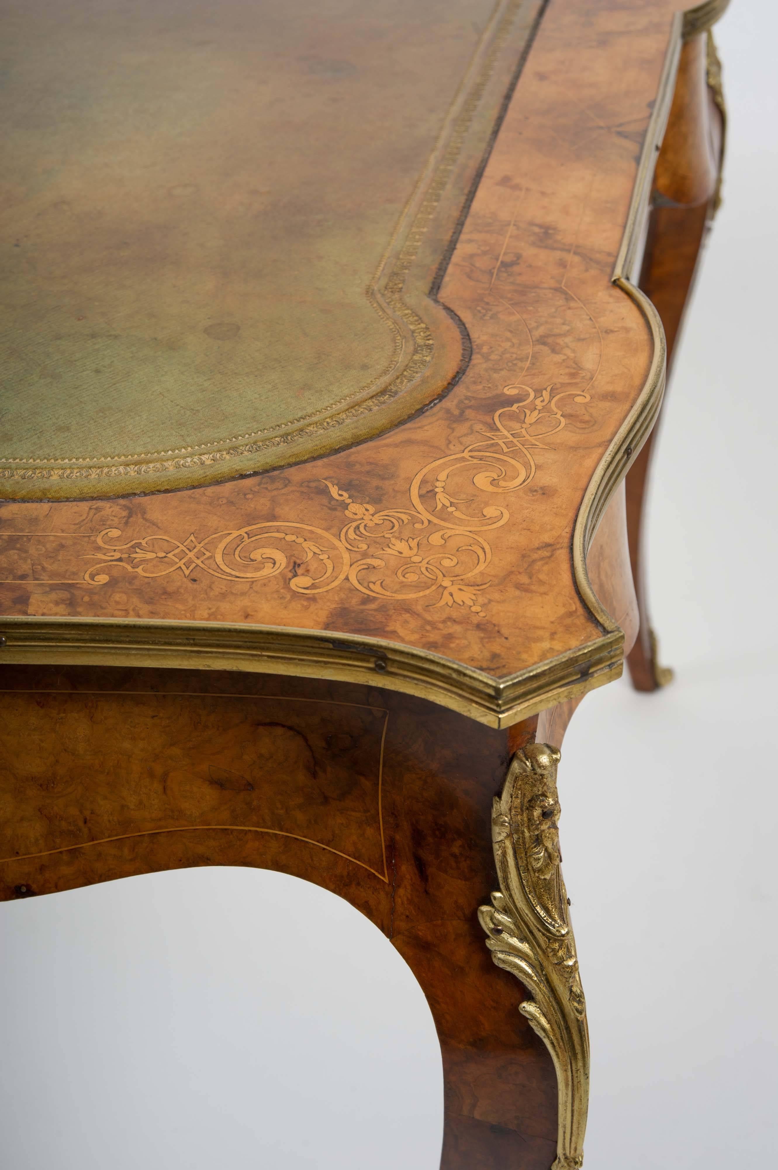 19th Century Inlaid Walnut Bureau Plat 2