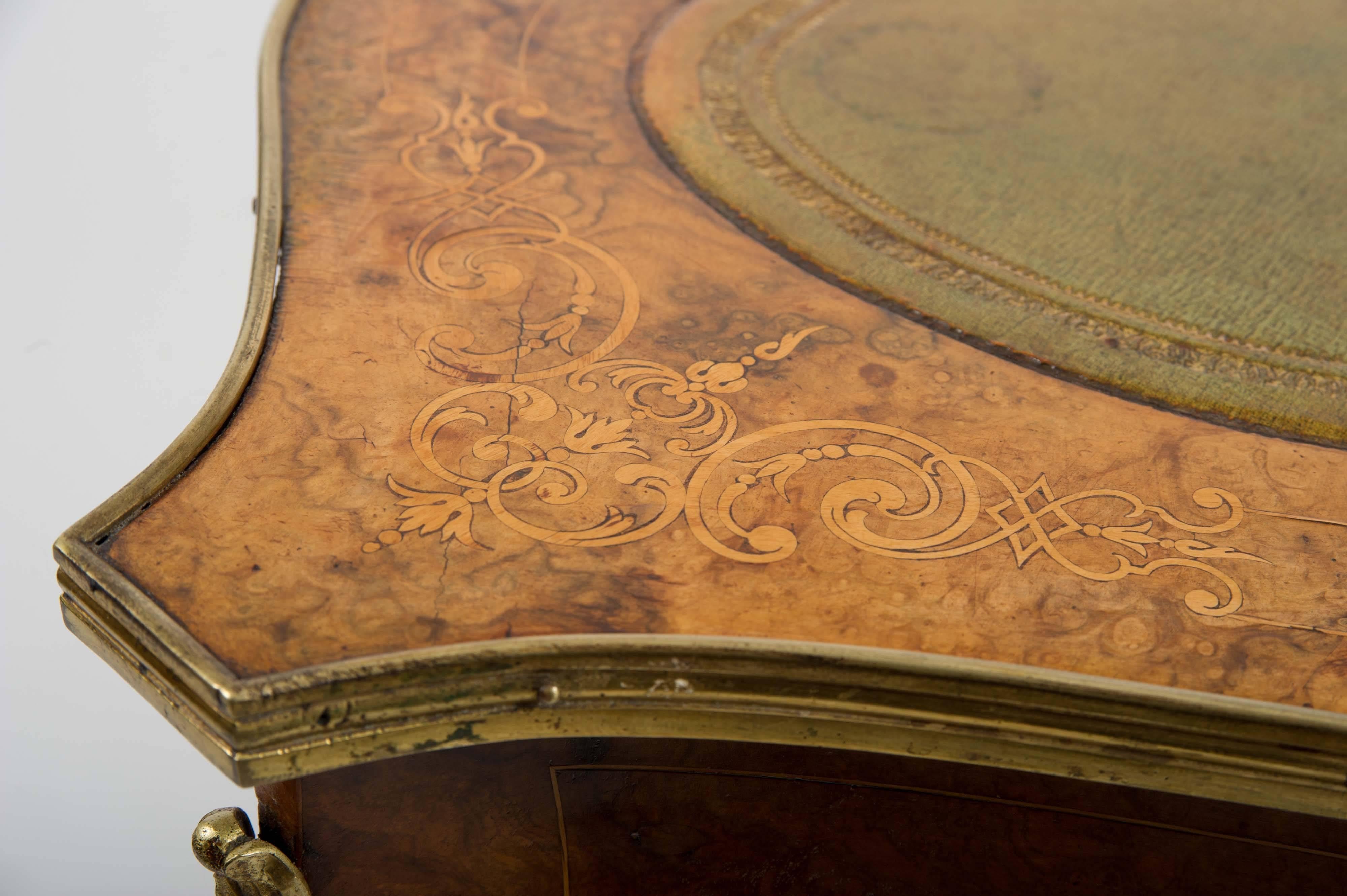 19th Century Inlaid Walnut Bureau Plat 4