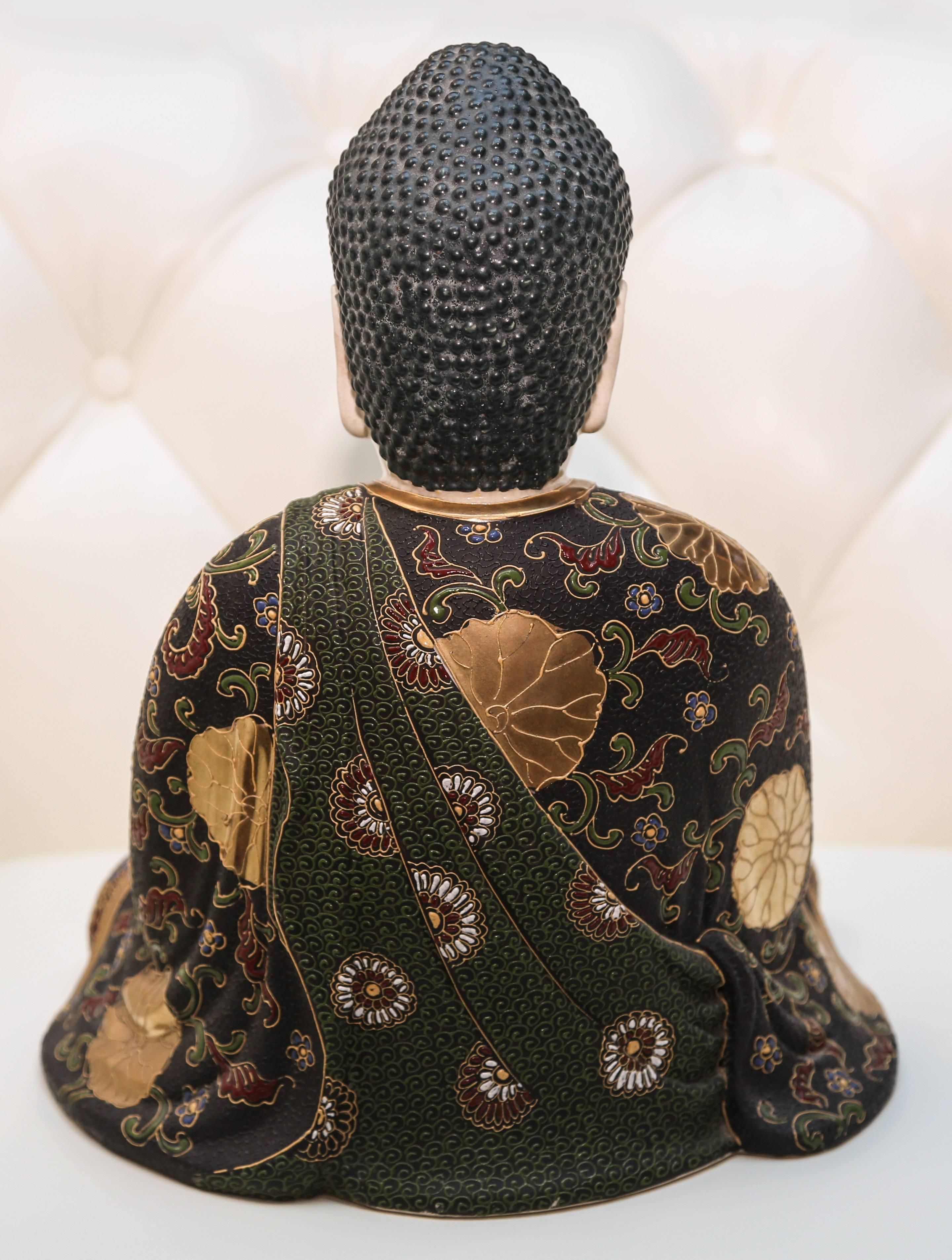 Porcelain Satsuma Figure of Buddha