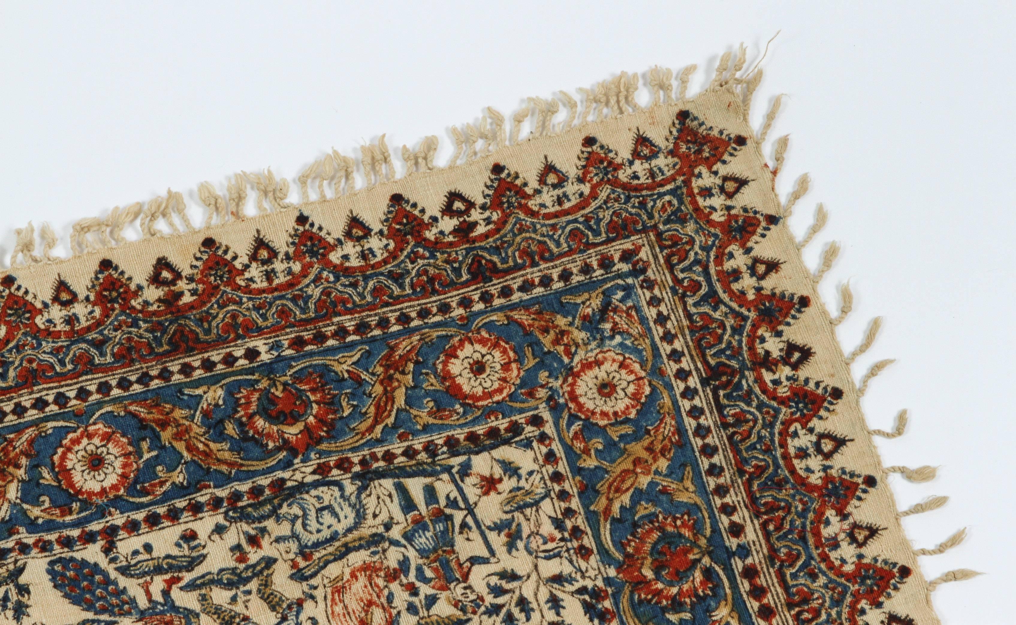 Indian Persian Paisley Kalamkari Textile