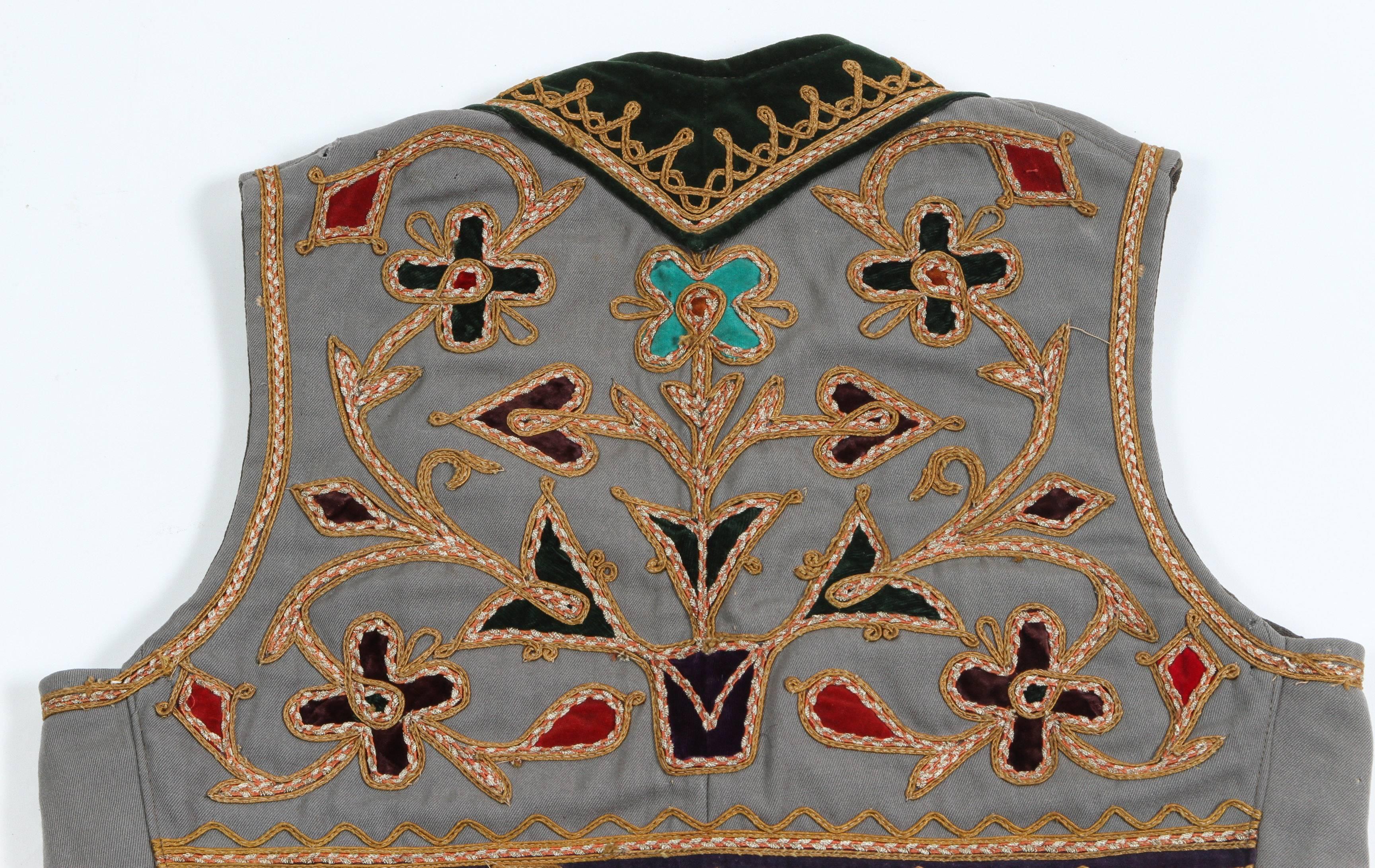 Moorish Greek Folk Vest Part of Traditional Costume For Sale