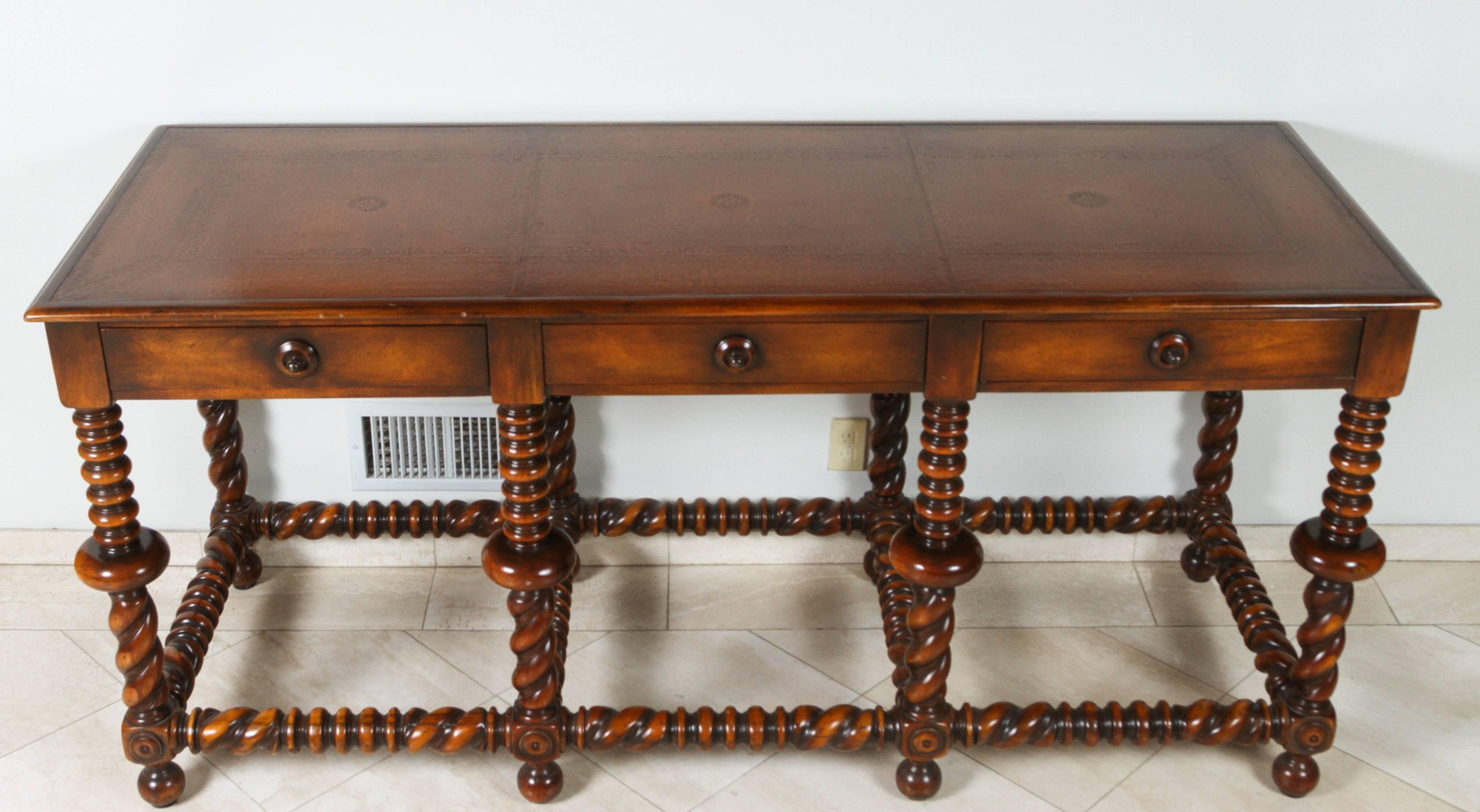 Portuguese Style Wooden Console Table In Good Condition In North Hollywood, CA