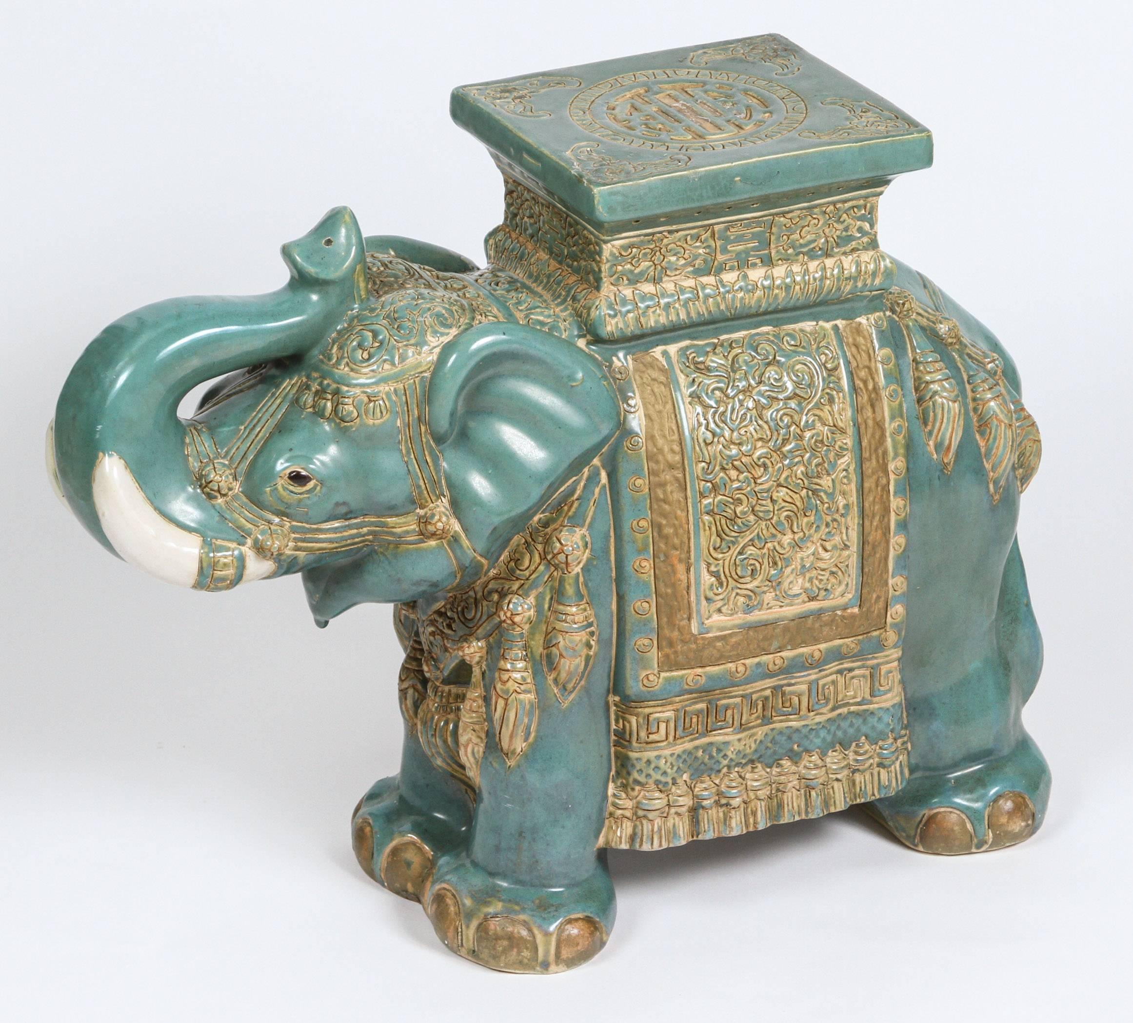 chinese ceramic elephant stool