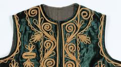 Authentic Ottoman Turkish Vest in Green Velvet