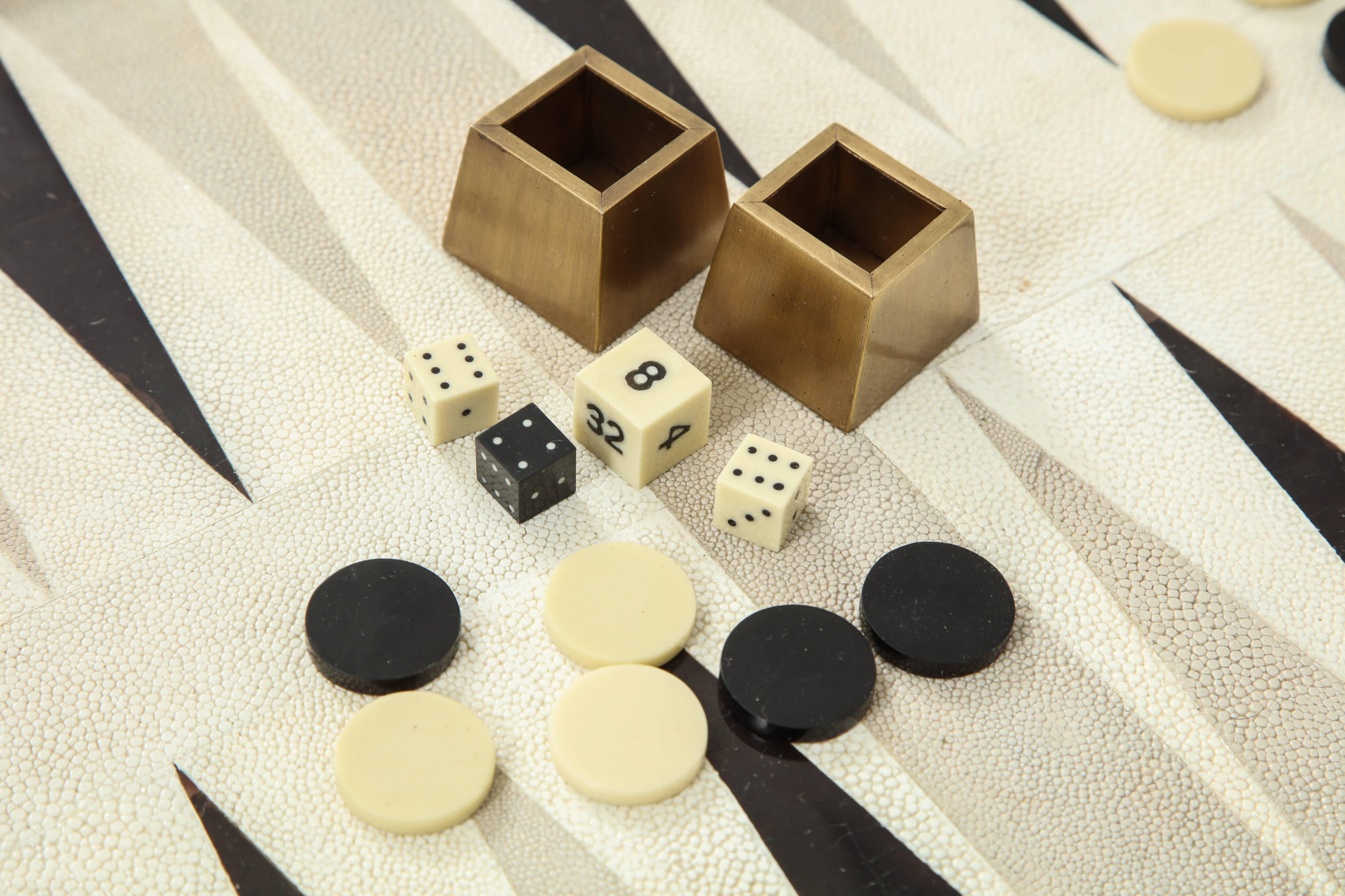 Hand-Crafted Shagreen Backgammon Board
