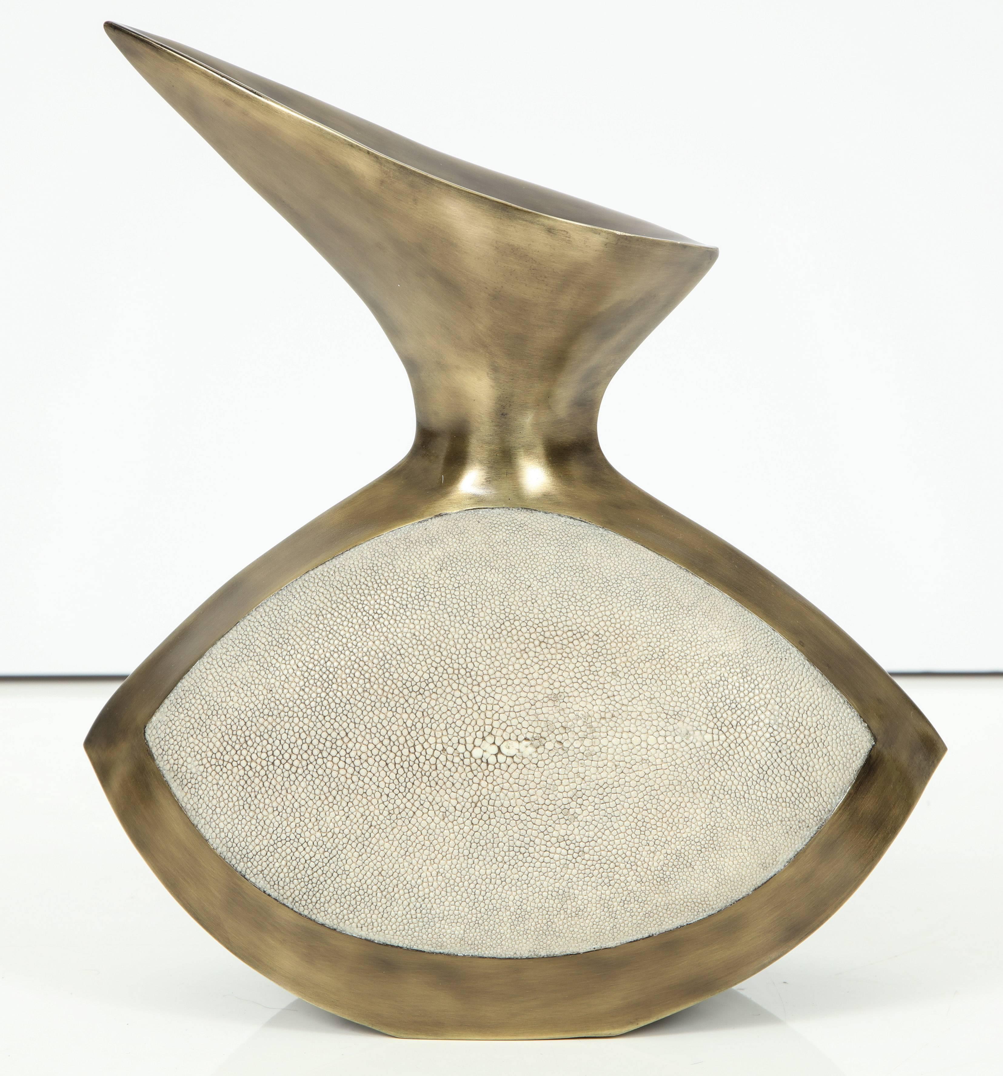 Shagreen vase with bronze details, France.