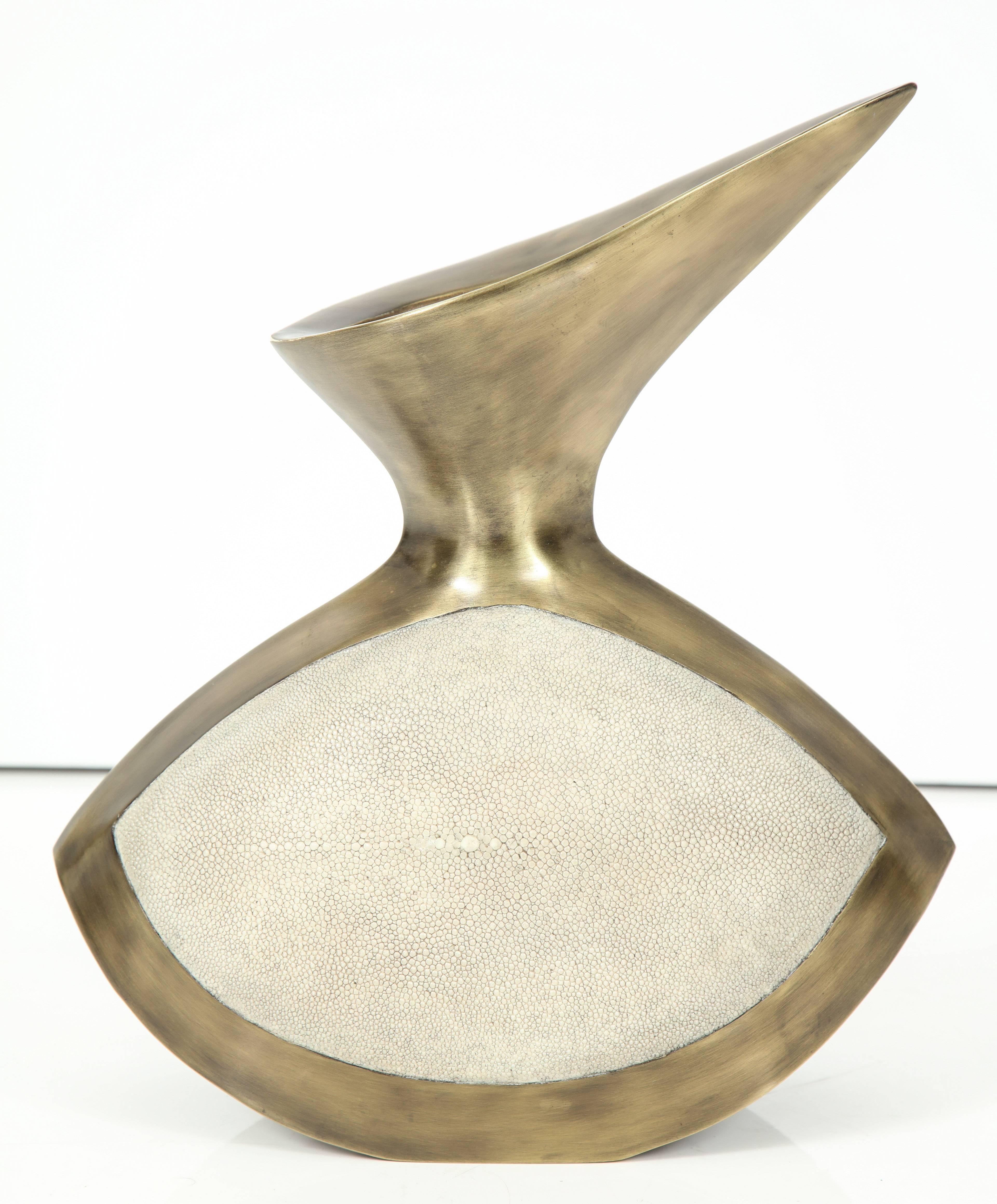 Bronze Shagreen Vase, France