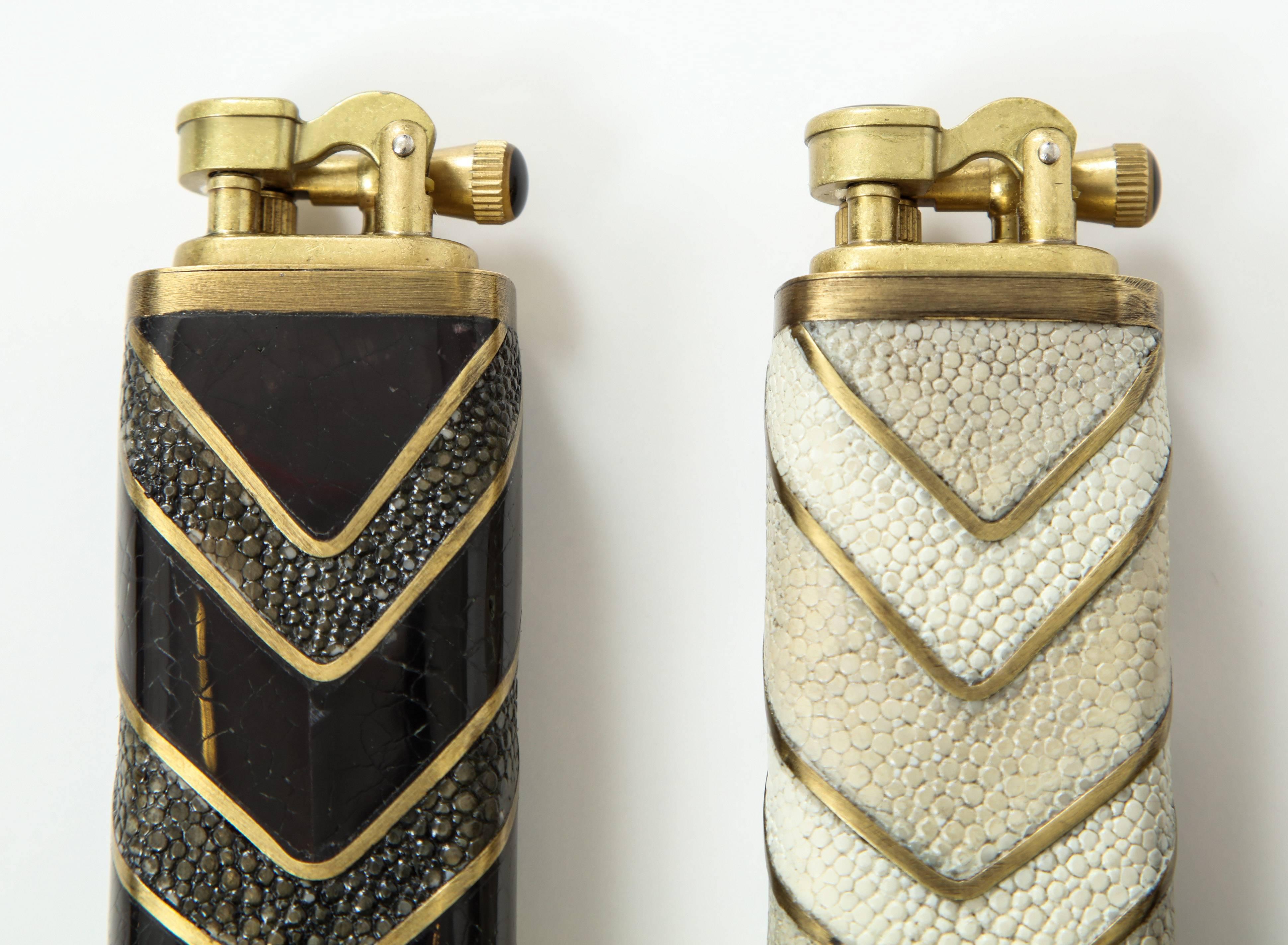 French Shagreen Lighters