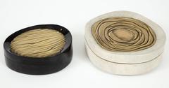 Boxes, Decorative, Shagreen and Sea Shell With Bronze Details