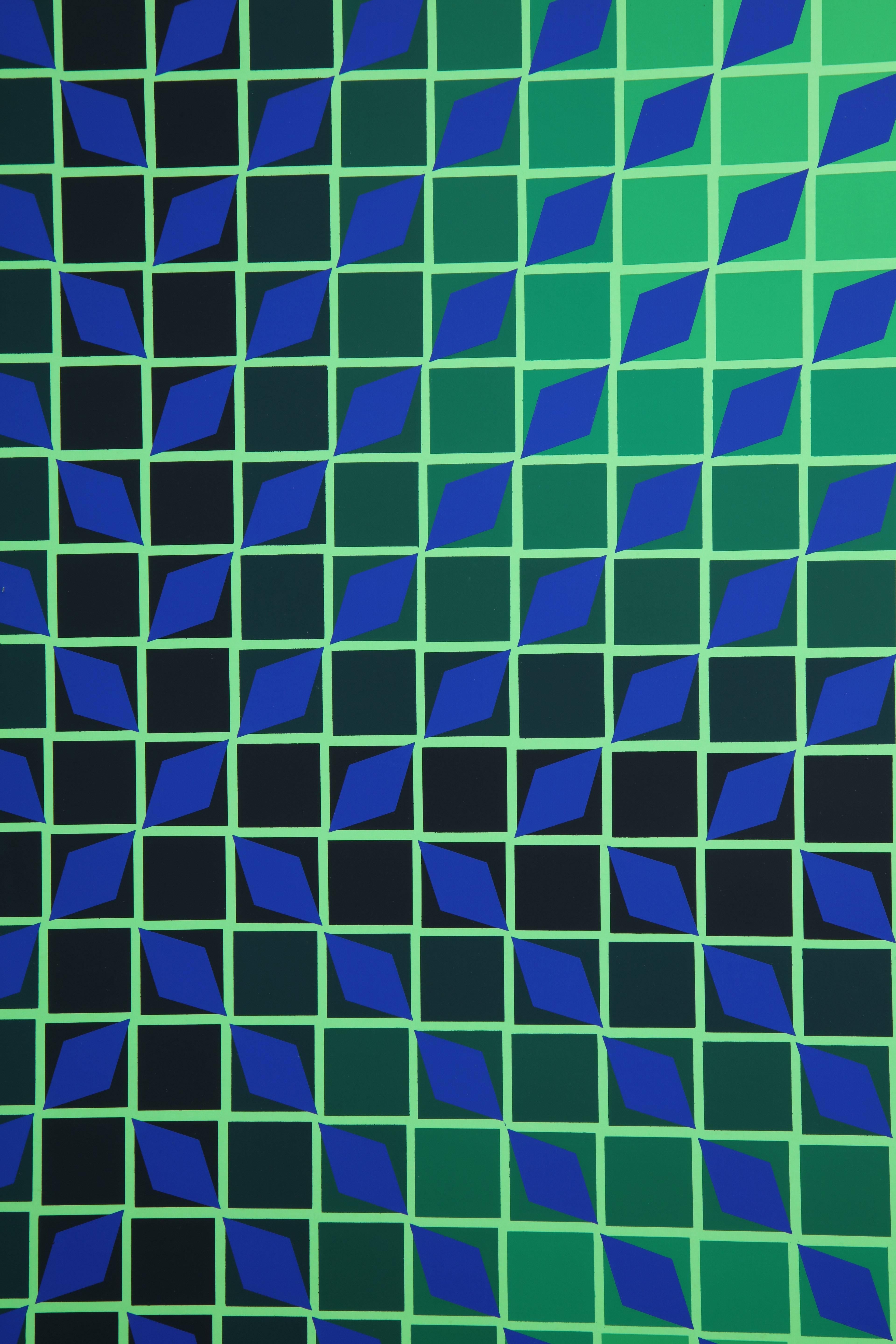 20th Century Victor Vasarely Op Art Framed Serigraph For Sale