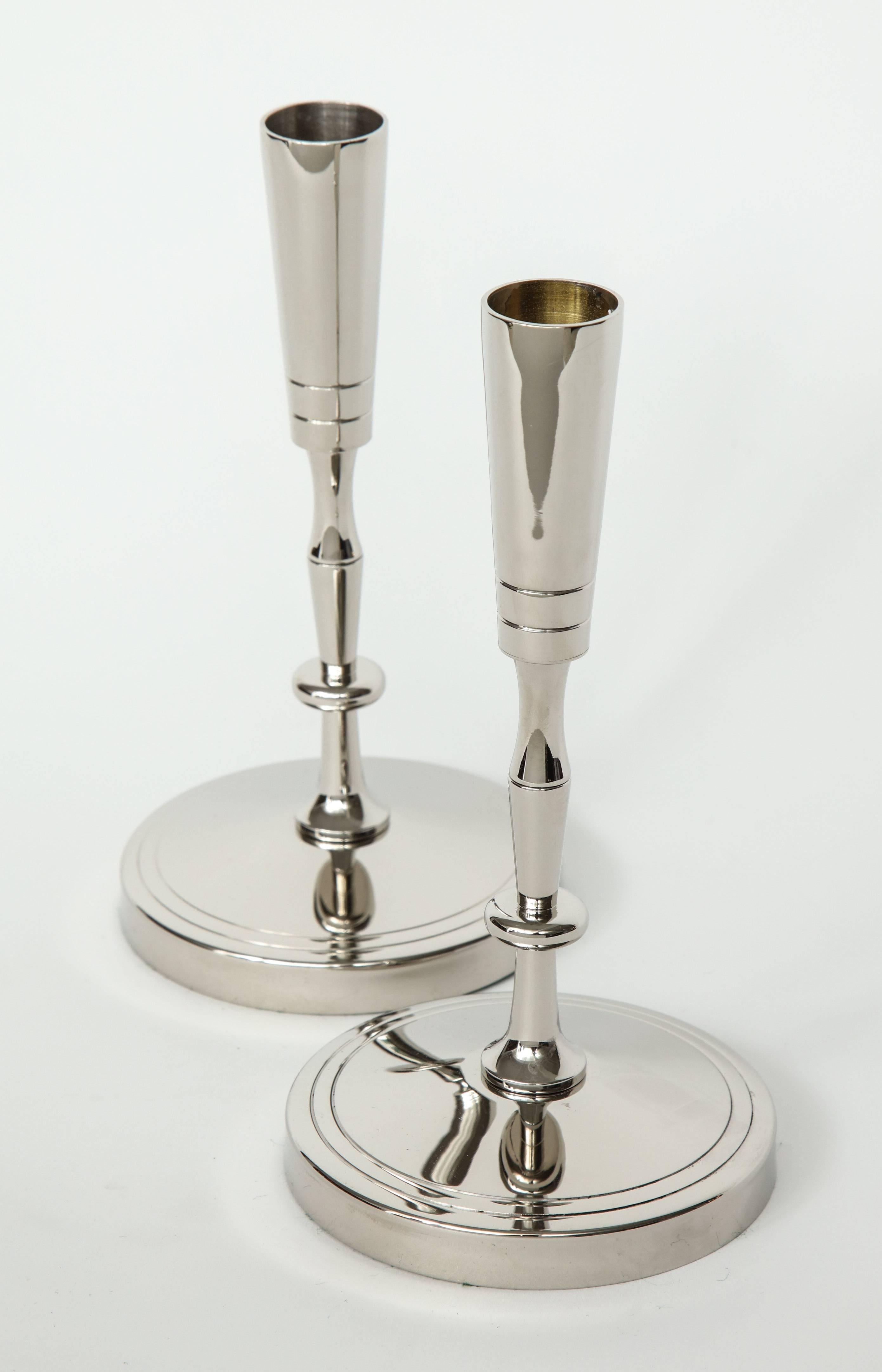 brushed nickel candlesticks