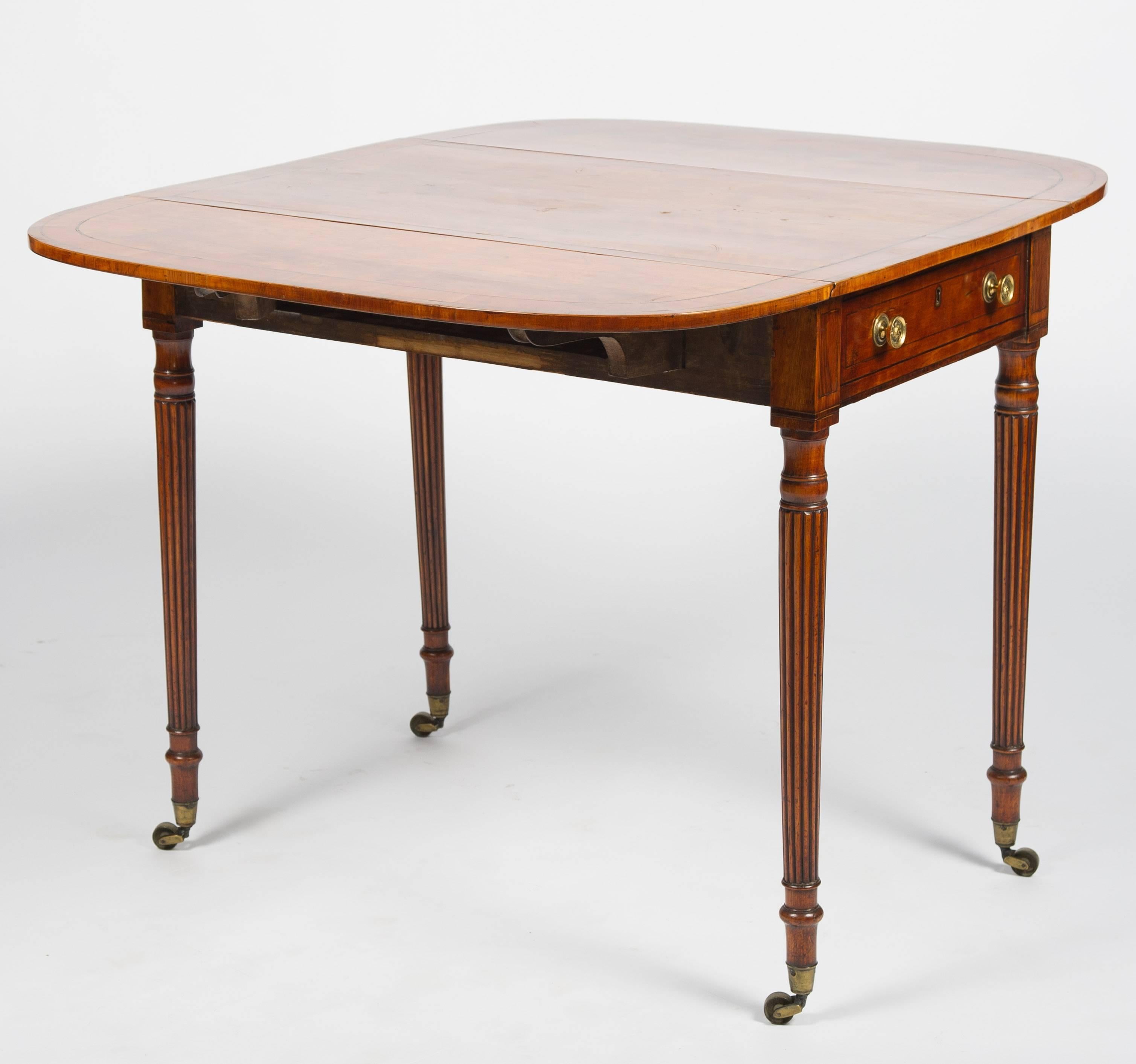 Regency Gillows Influenced Satinwood Pembroke Table