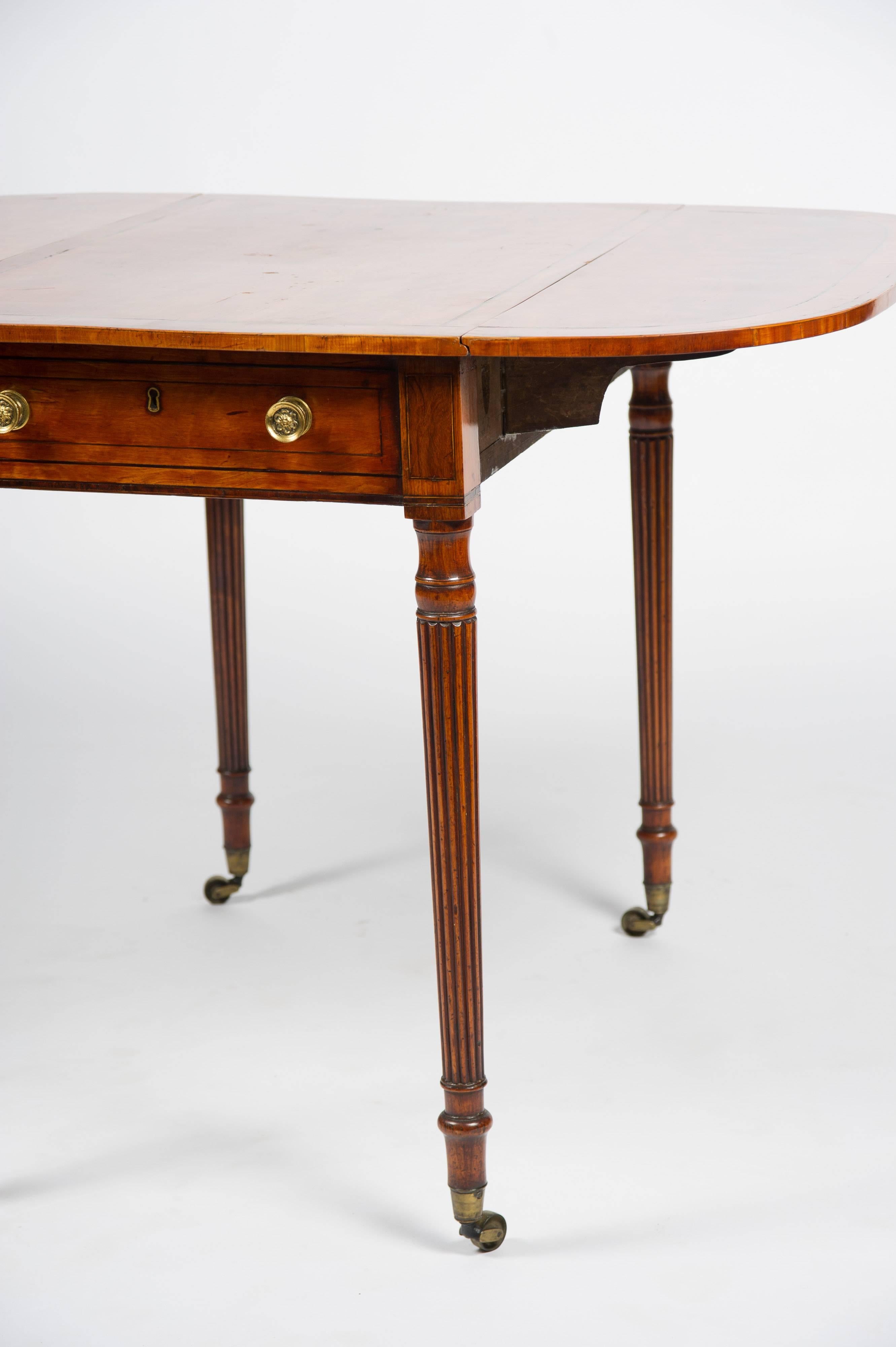 English Gillows Influenced Satinwood Pembroke Table