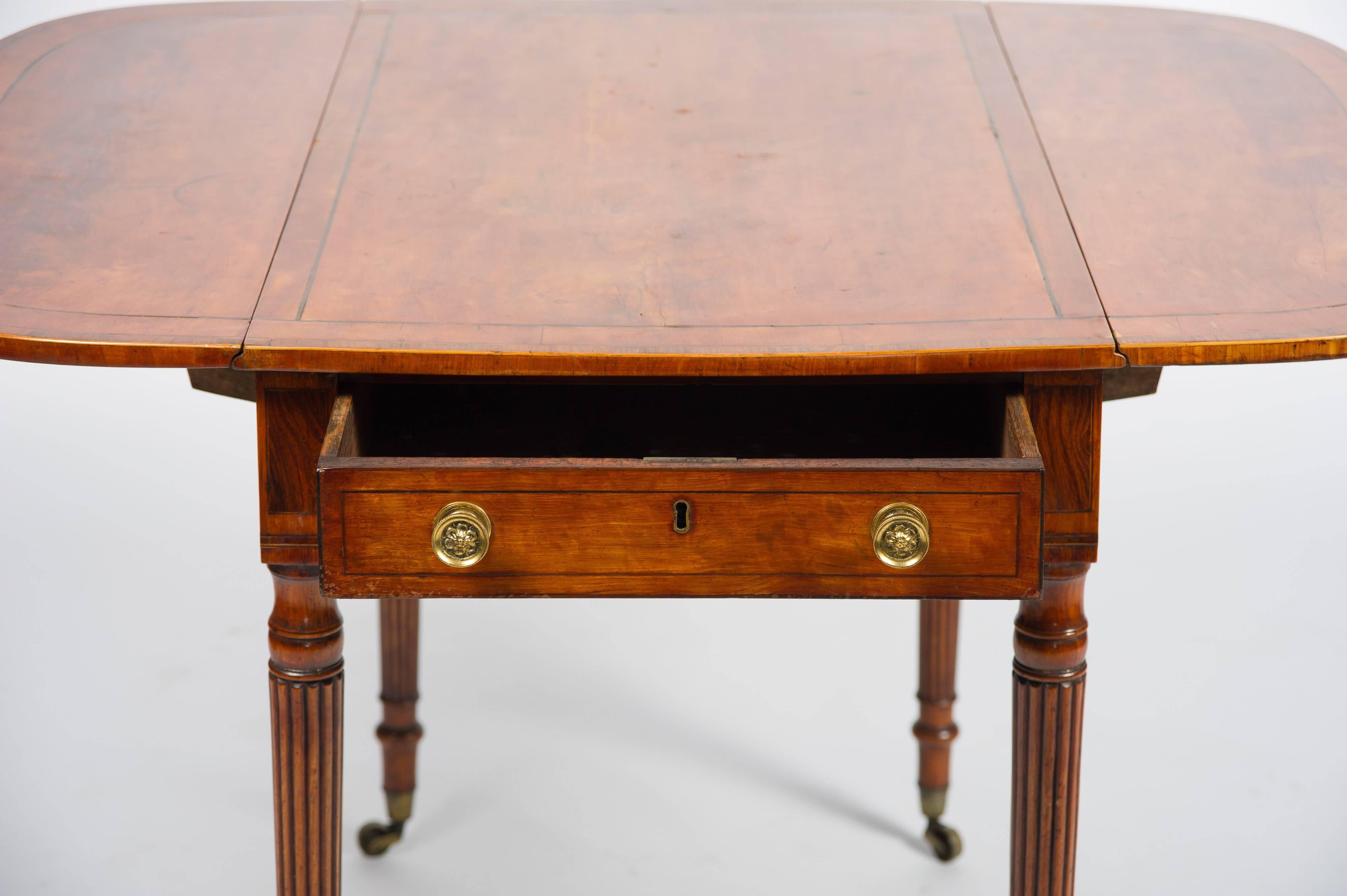 19th Century Gillows Influenced Satinwood Pembroke Table