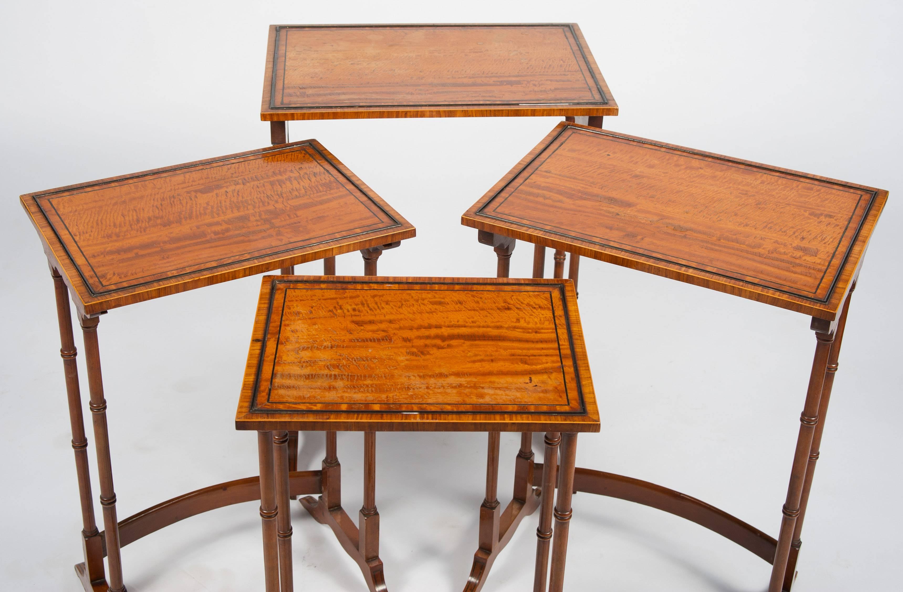 Nest of 19th Century Satinwood Tables For Sale 1