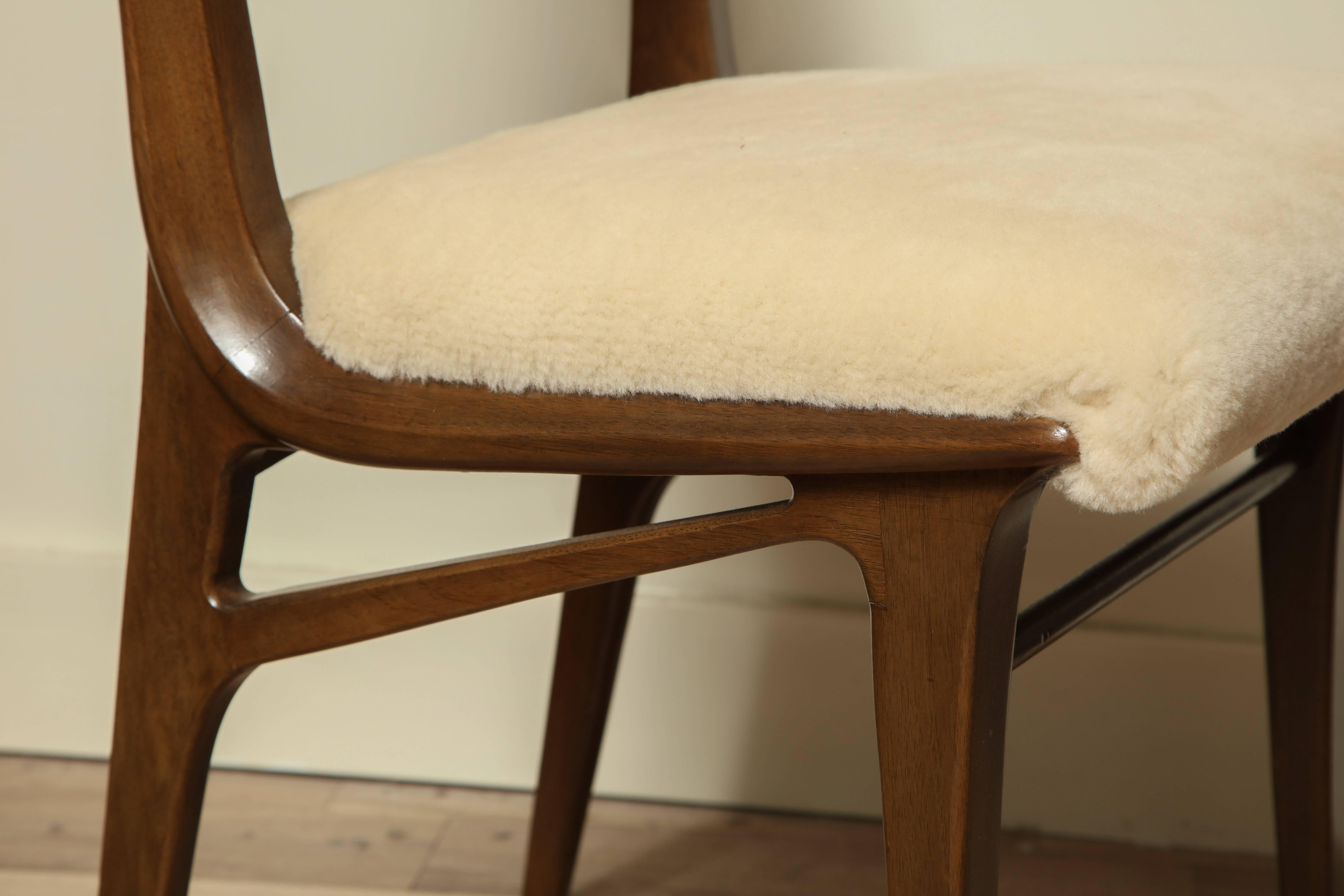 Pair of Shearling Dining Chairs In Excellent Condition In New York, NY
