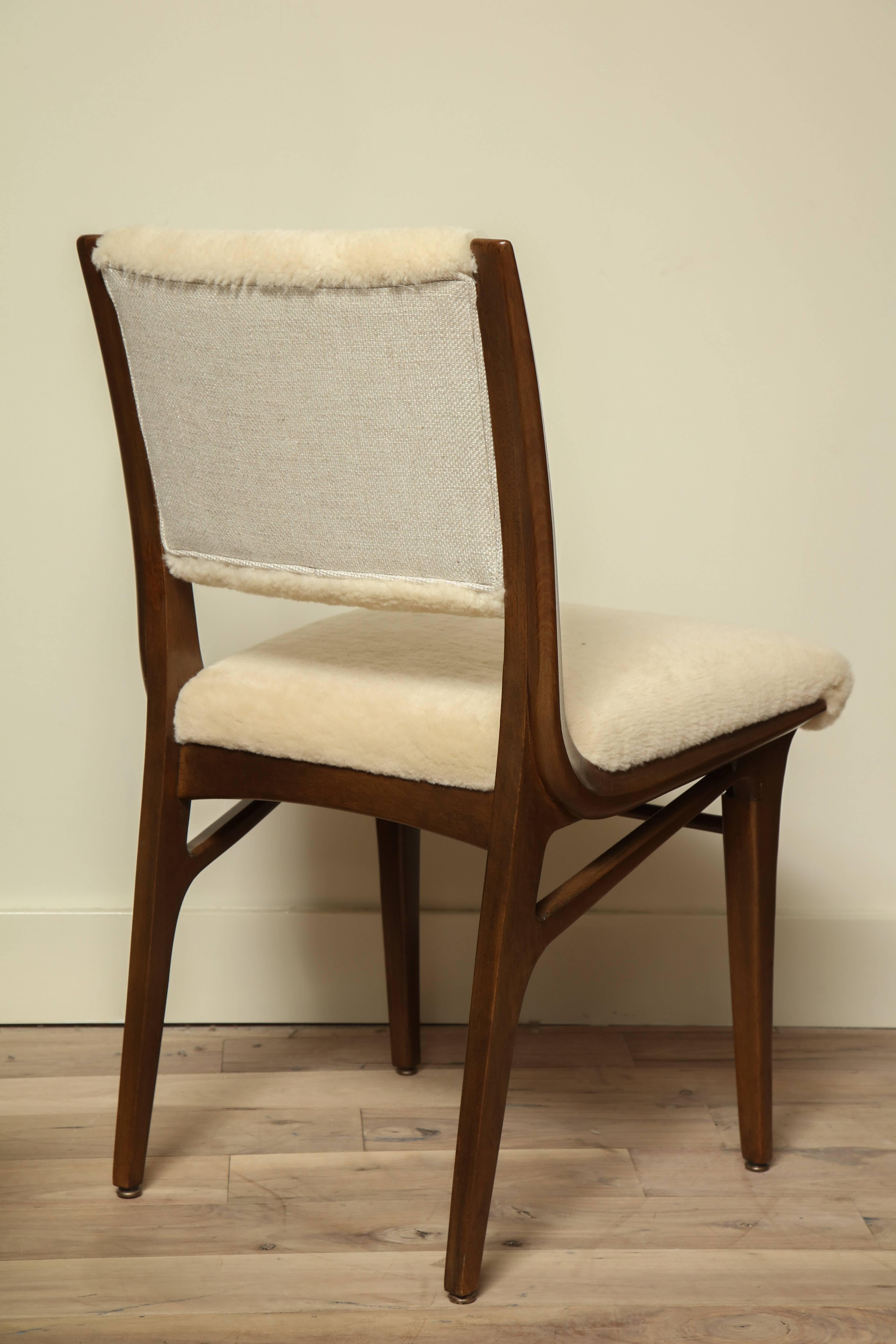 Pair of Shearling Dining Chairs 1