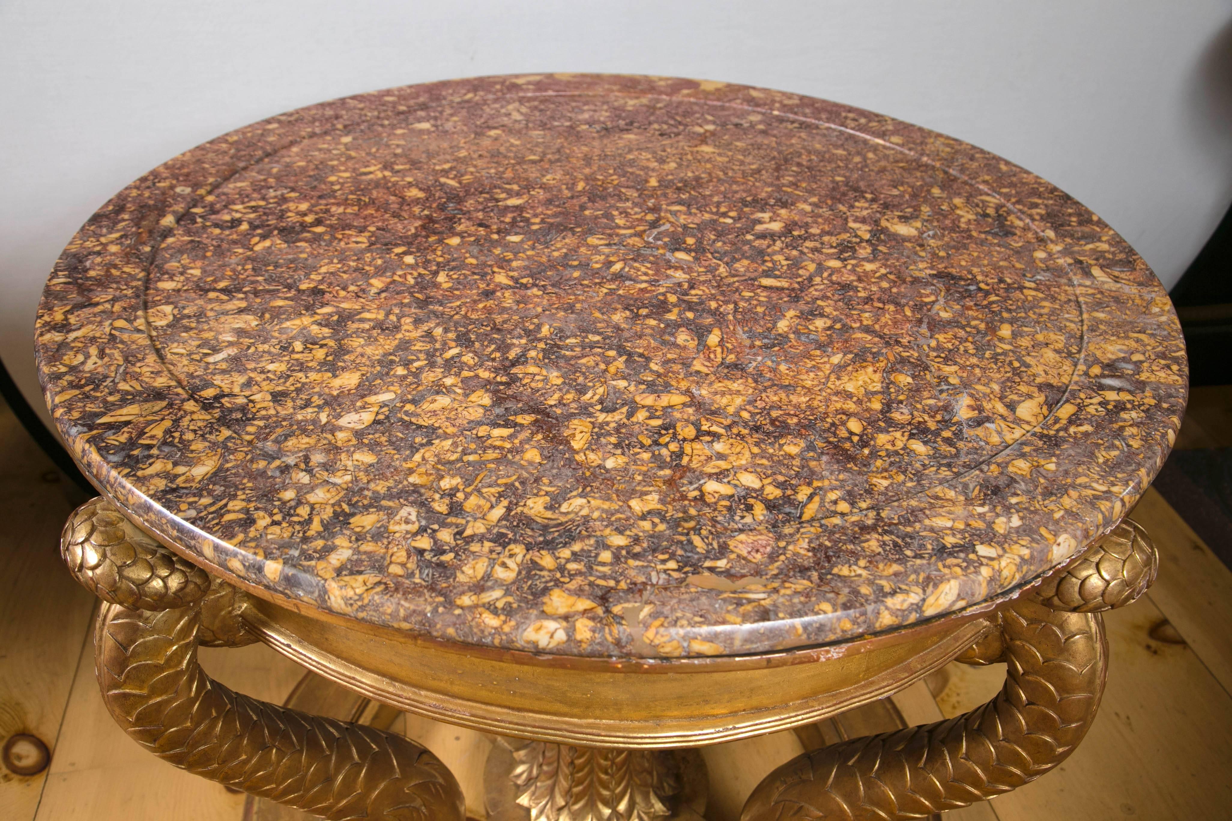 Neoclassical Early 19th Century Italian Giltwood Centre Table