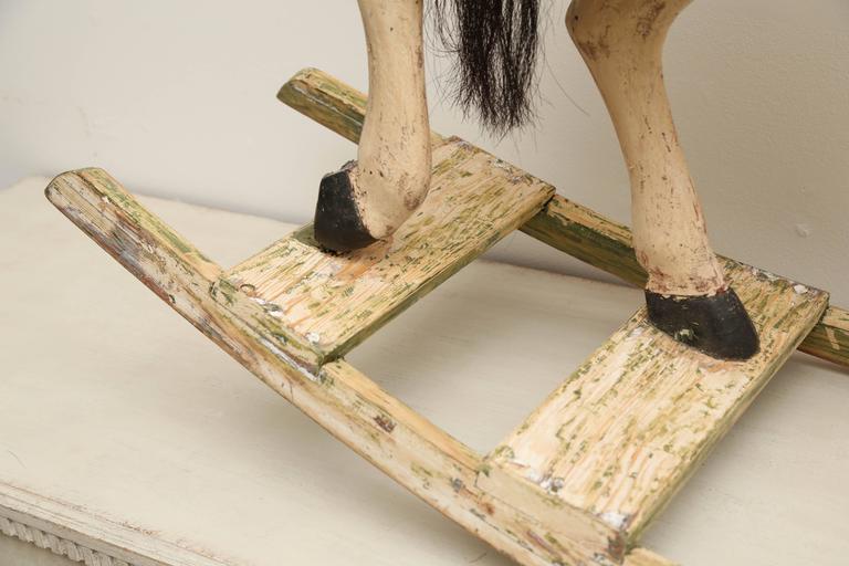 Wood Antique Swedish Painted Rocking Horse by Gemla Mobler Early 20th Century For Sale