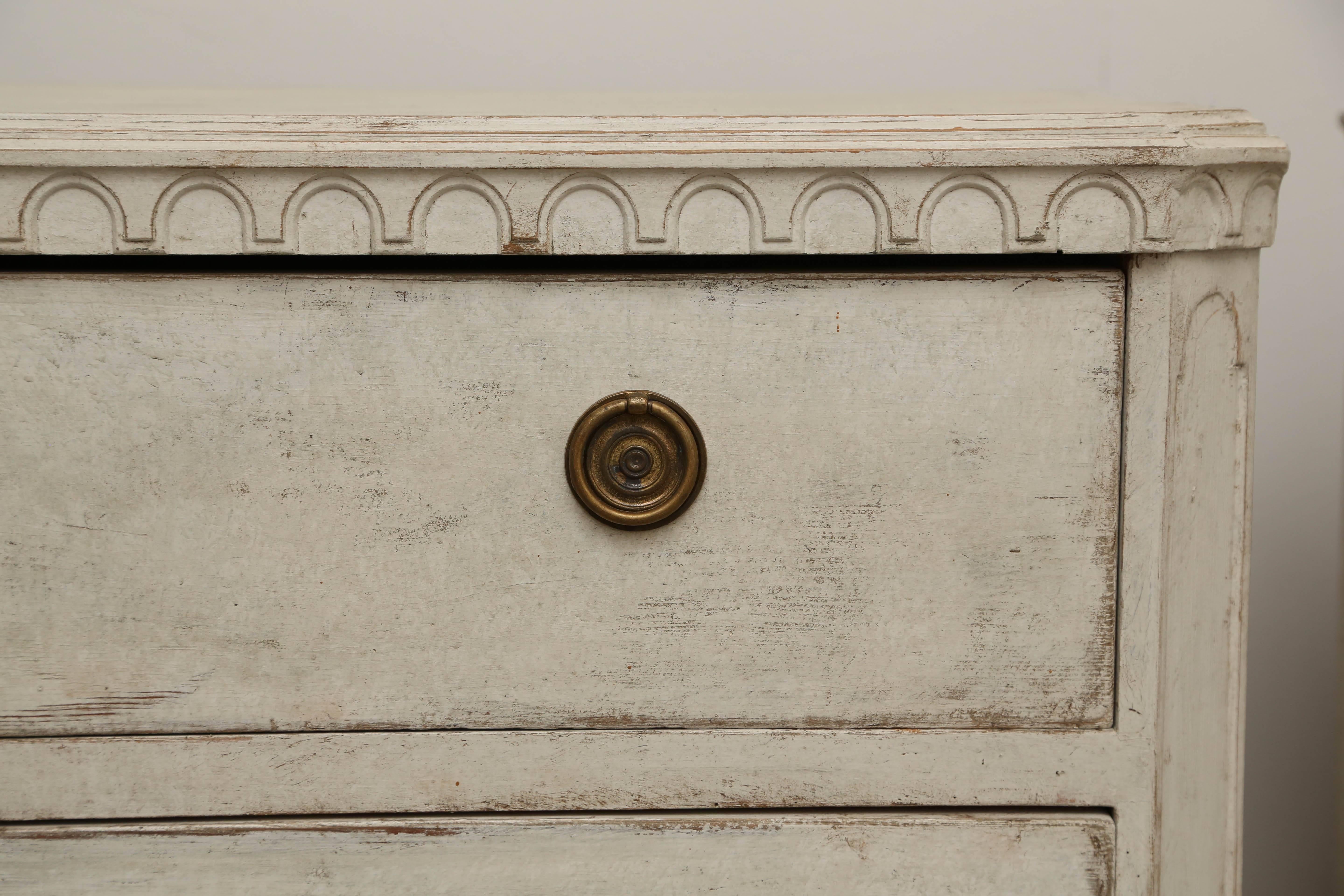 Pair of Antique Swedish Gustavian Style Painted Chests, Late 19th Century 2