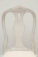 Set of Eight Antique Swedish Baroque Style Painted Dining Chairs