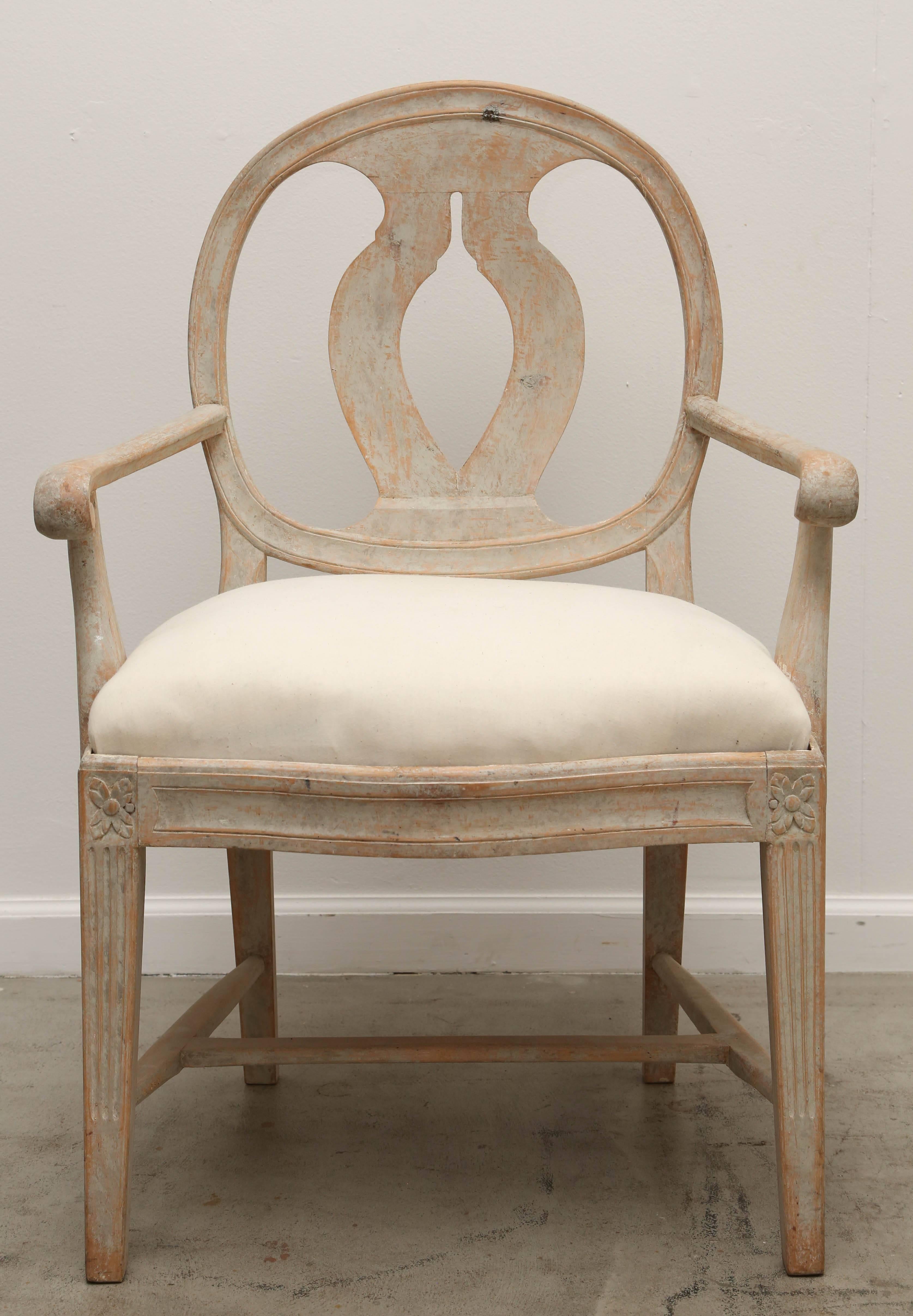 Pair of Antique Swedish Late Gustavian Armchairs, 19th Century 2