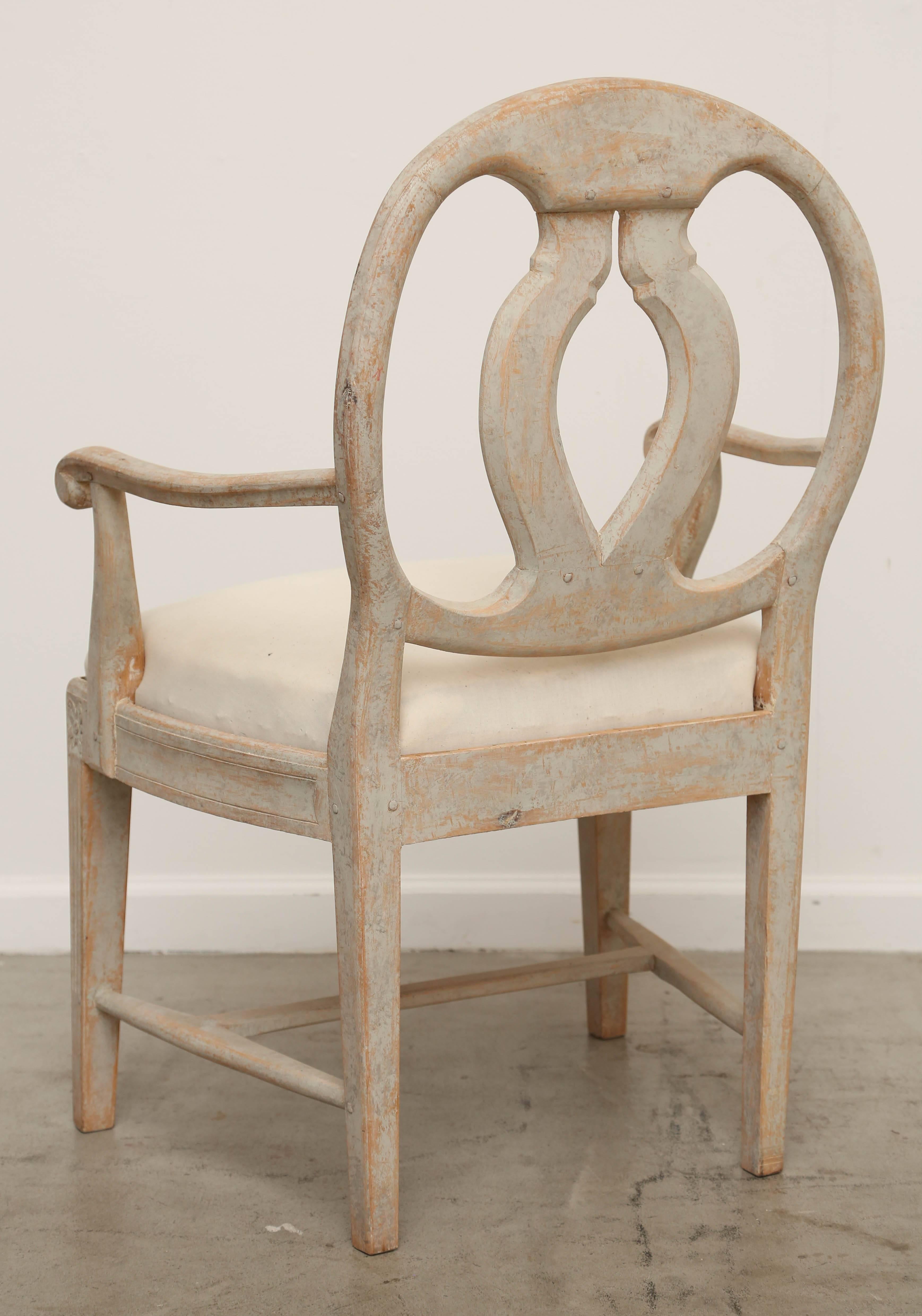 Wood Pair of Antique Swedish Late Gustavian Armchairs, 19th Century