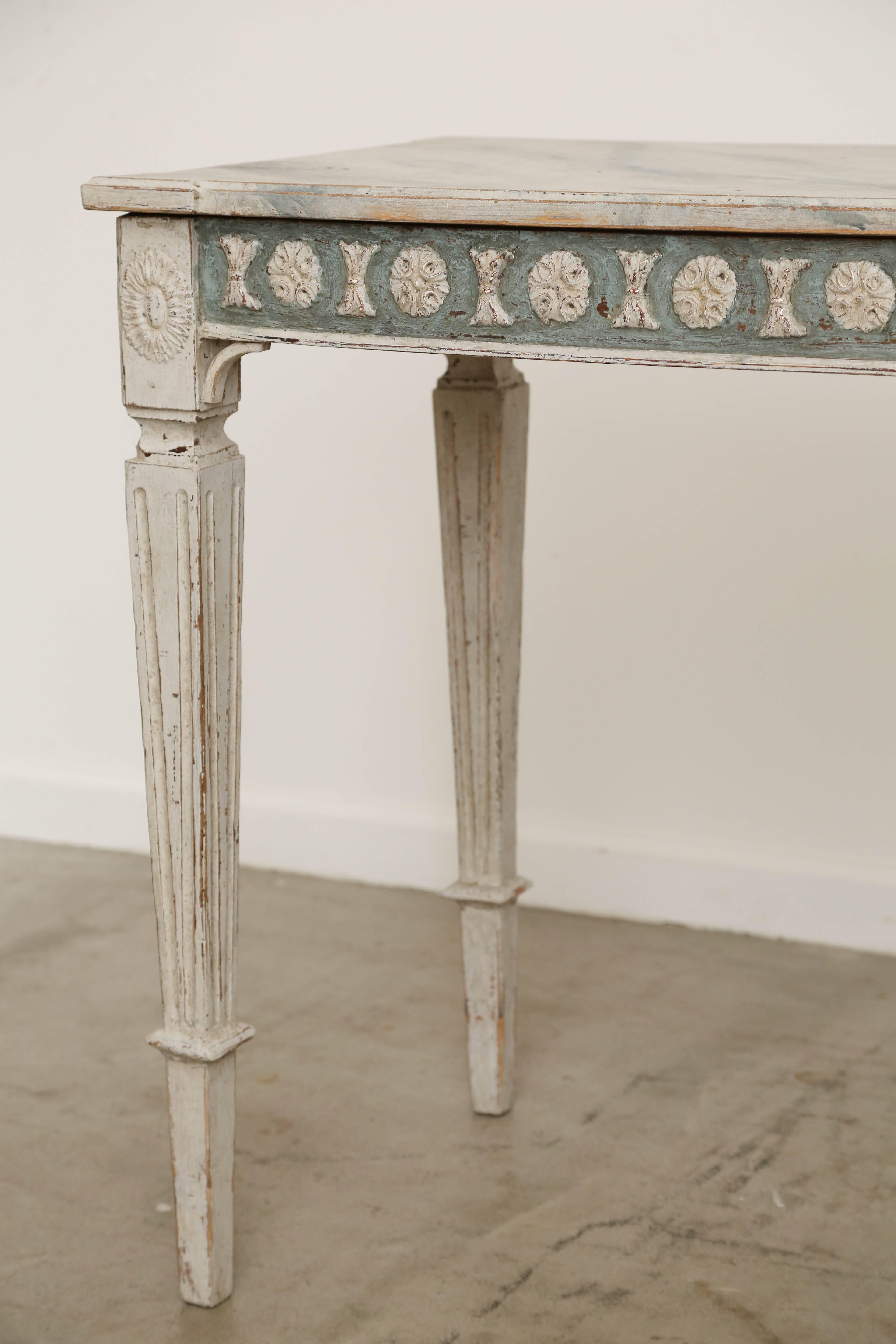 Antique Swedish Gustavian Painted Console Table, Early 19th Century 1