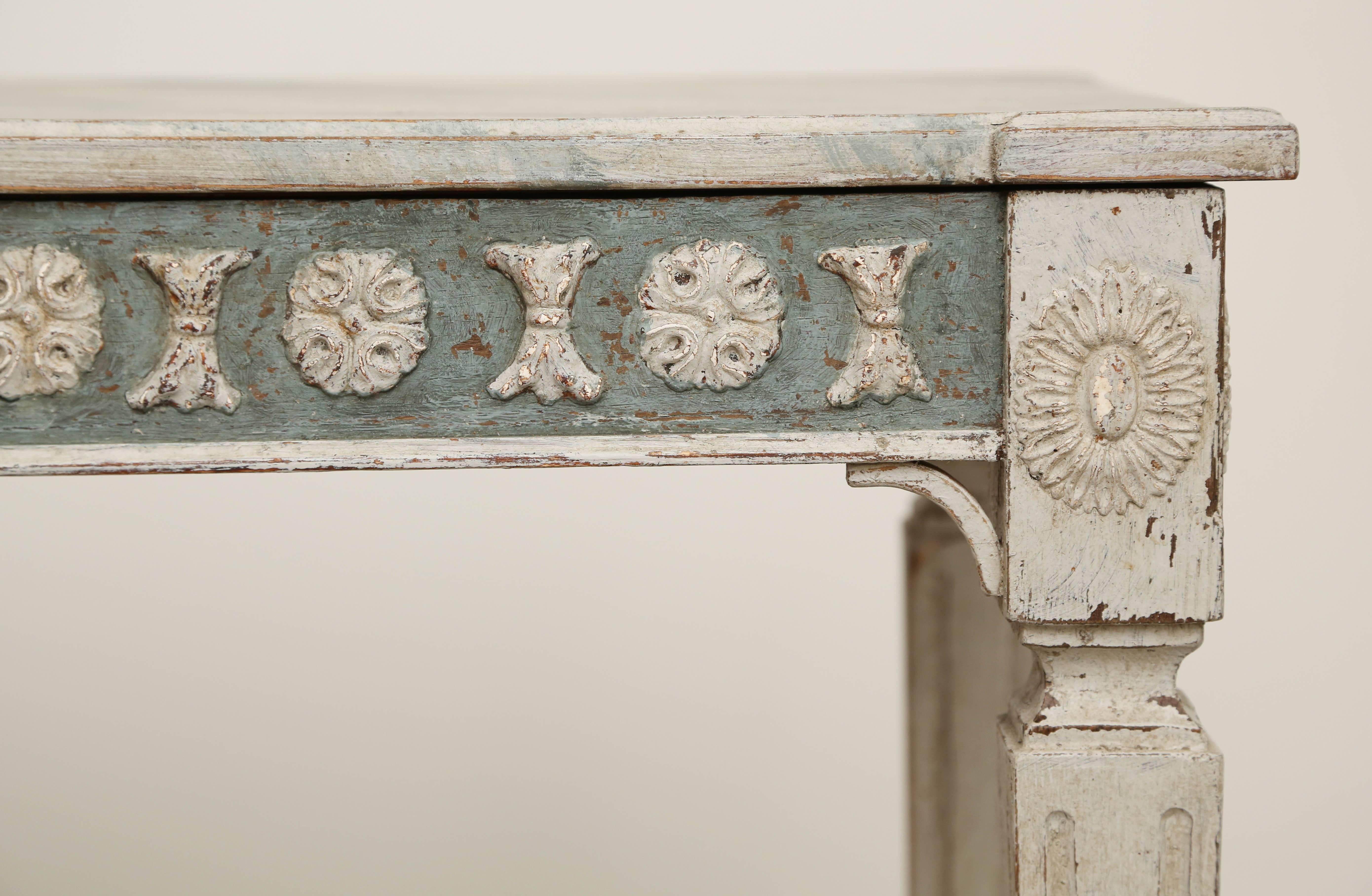 Antique Swedish Gustavian Painted Console Table, Early 19th Century 2