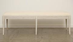 Antique Swedish Gustavian Long Painted Bench, Mid-19th Century