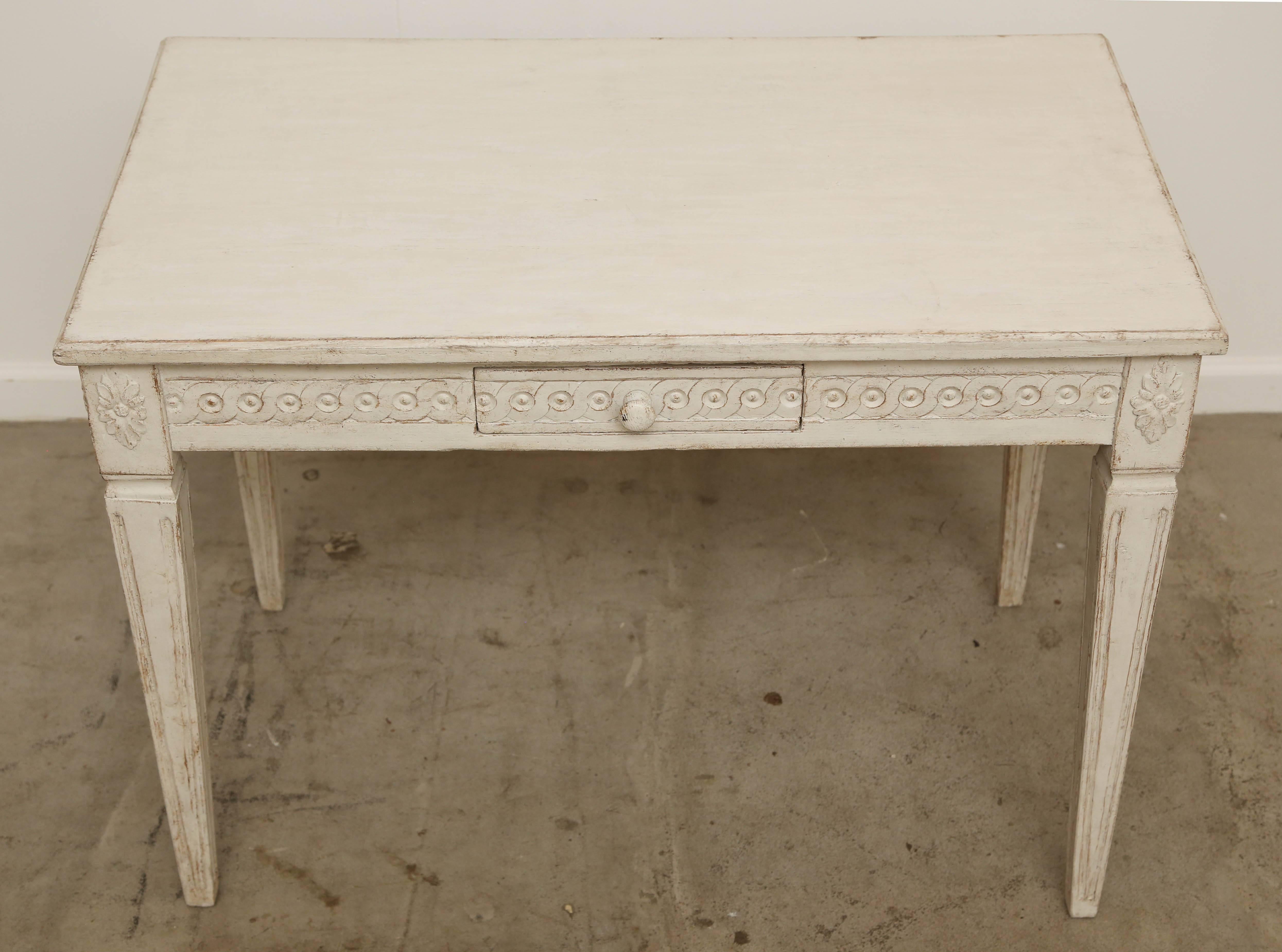 Antique Swedish Painted Gustavian Console Table, Mid-19th Century In Good Condition In West Palm Beach, FL