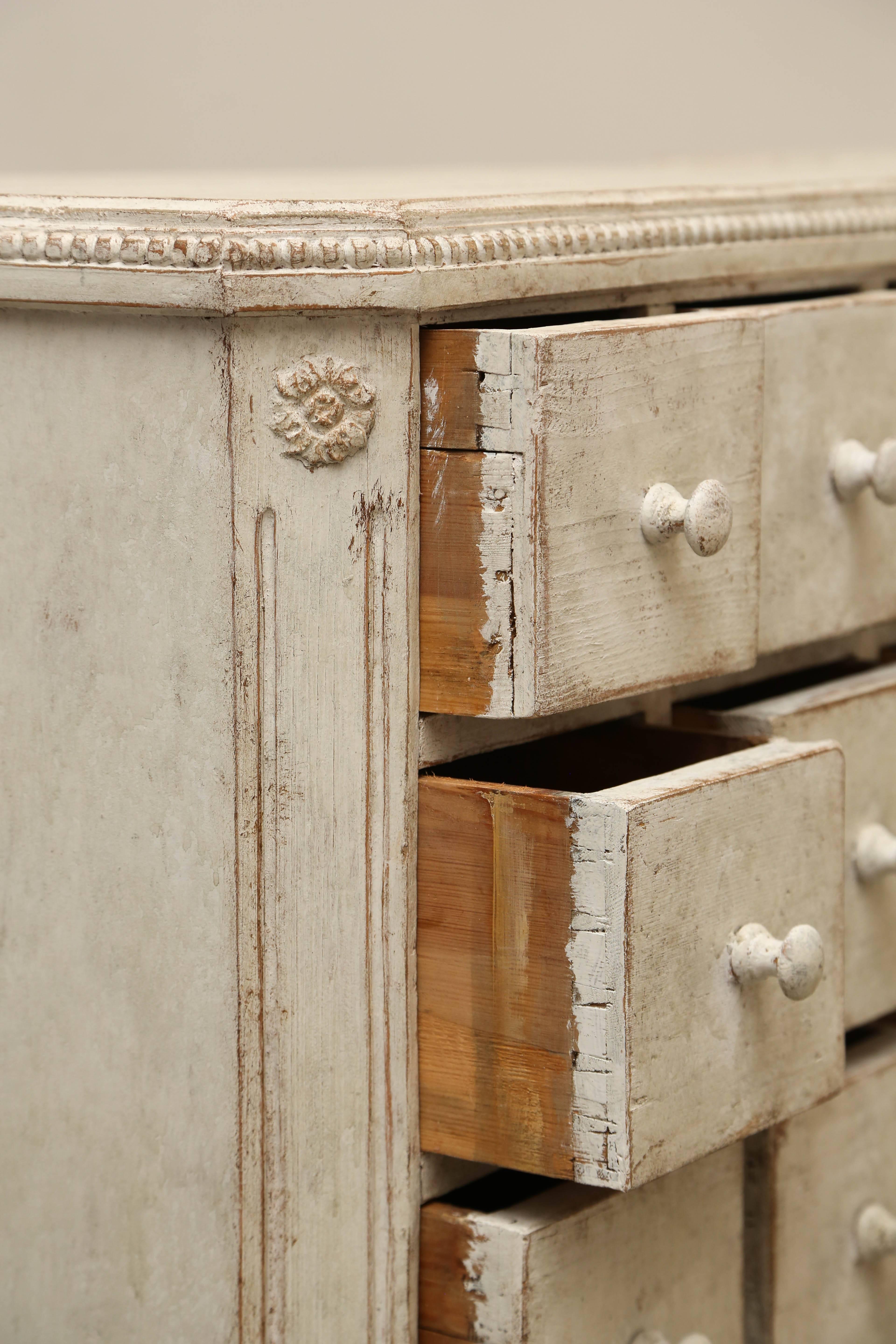 Gustavian  Rare Antique Swedish Painted Apothecary Chest, Mid-19th Century
