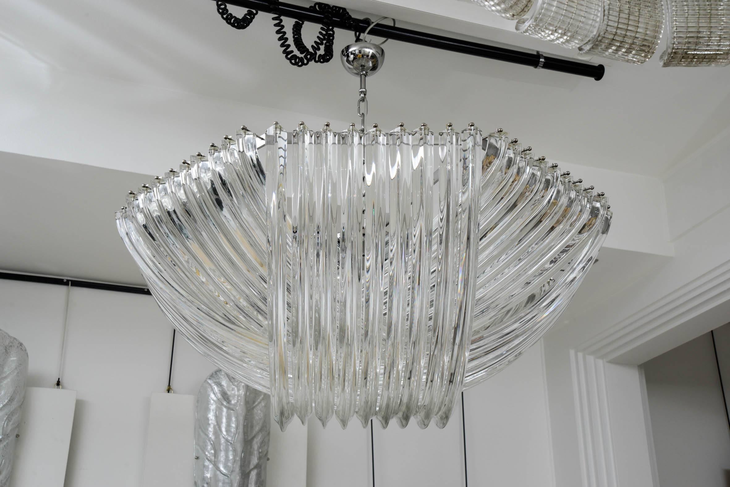Italian Gorgeous Murano Curved Crystal Chandelier