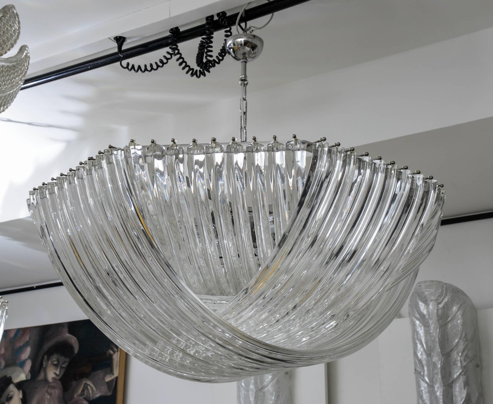 Gorgeous Murano Curved Crystal Chandelier In Excellent Condition In Saint-Ouen, FR