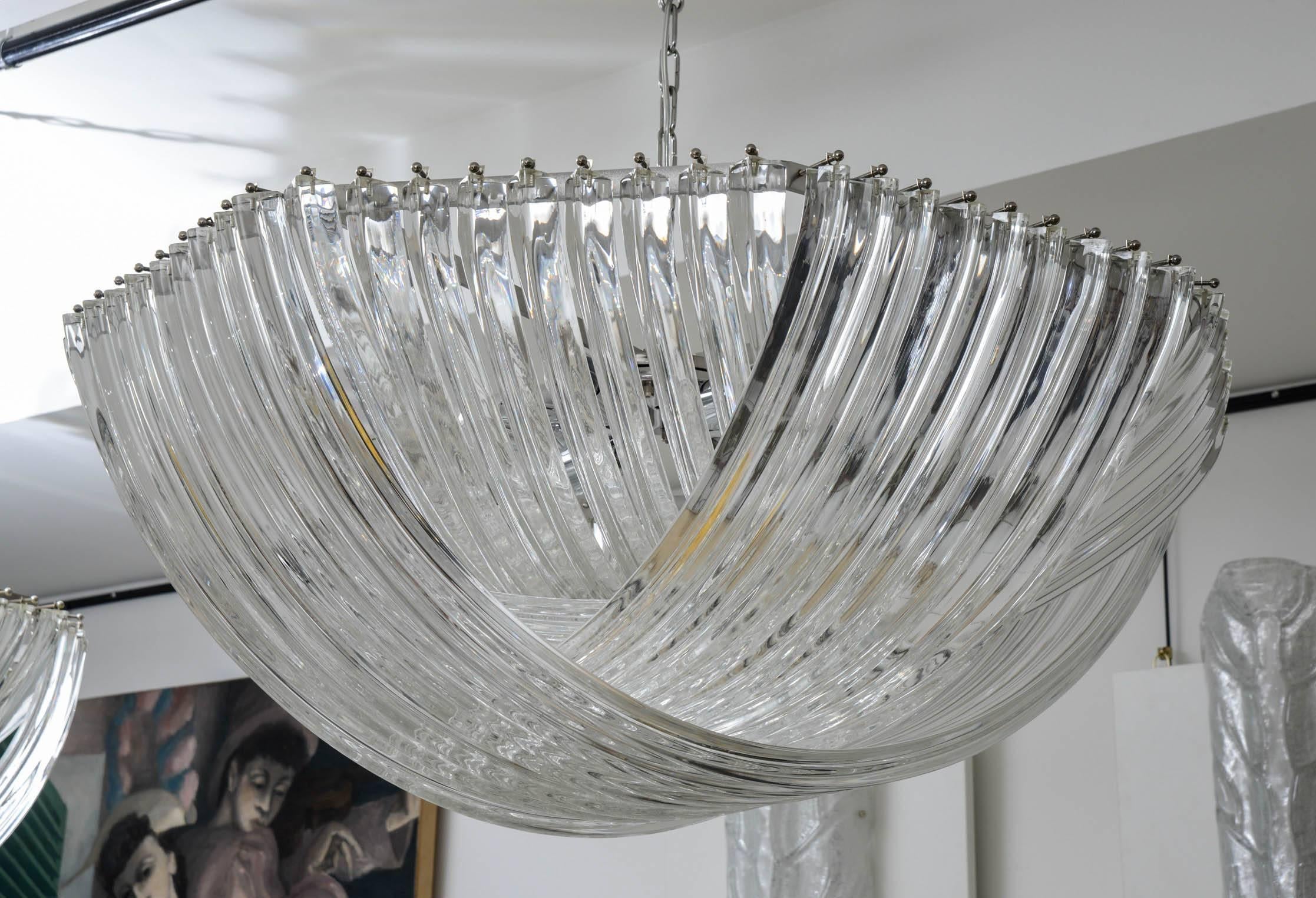 Murano Glass Gorgeous Murano Curved Crystal Chandelier