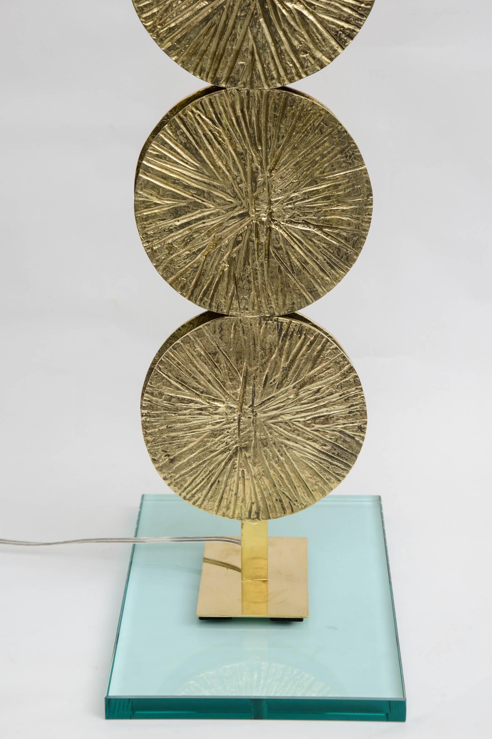 Modern Large and Beautiful Pair of Bronze Table Lamps Original Work