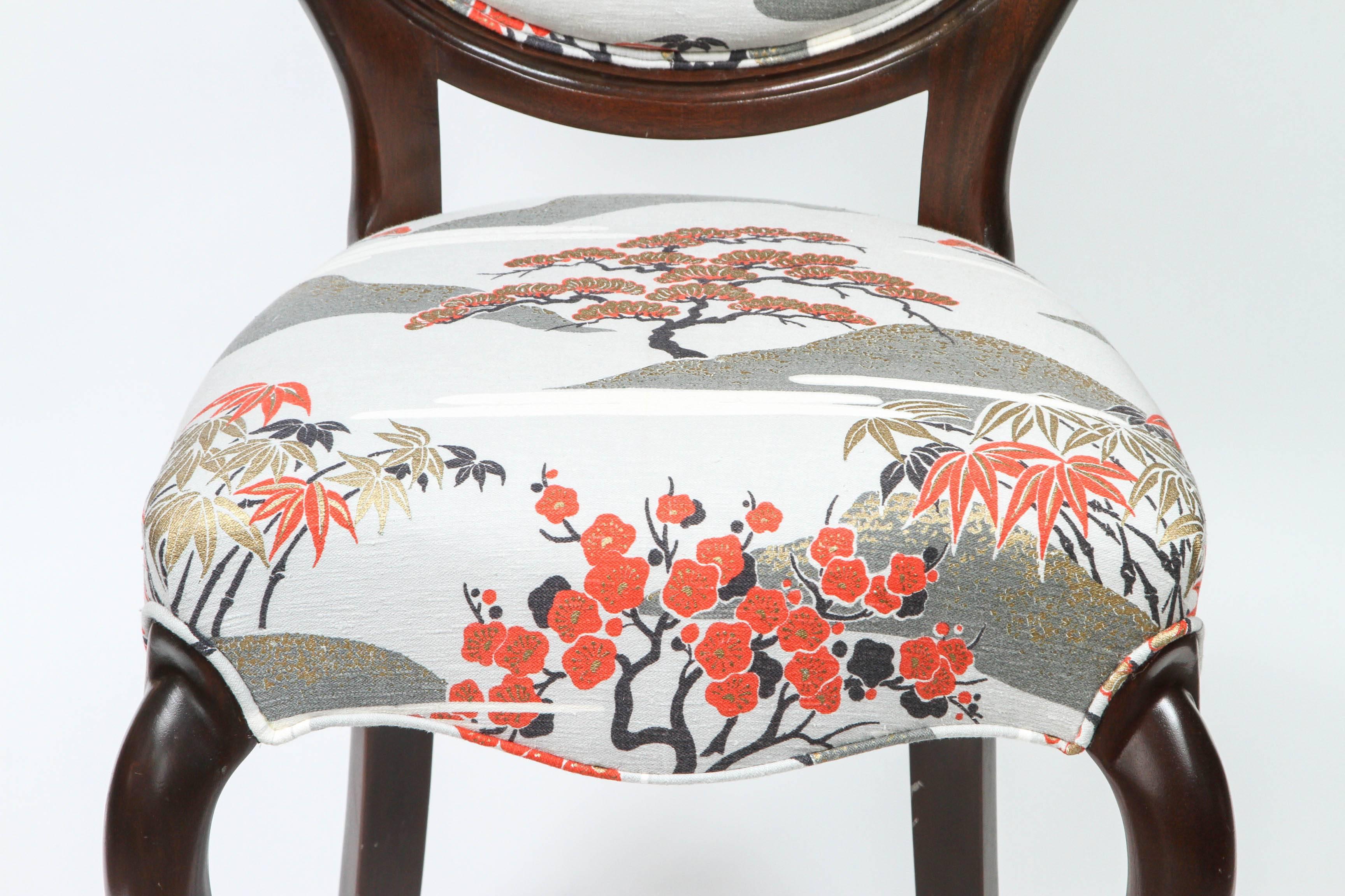 Newly Refinished Victorian Side Chair in Japanese Motif 1