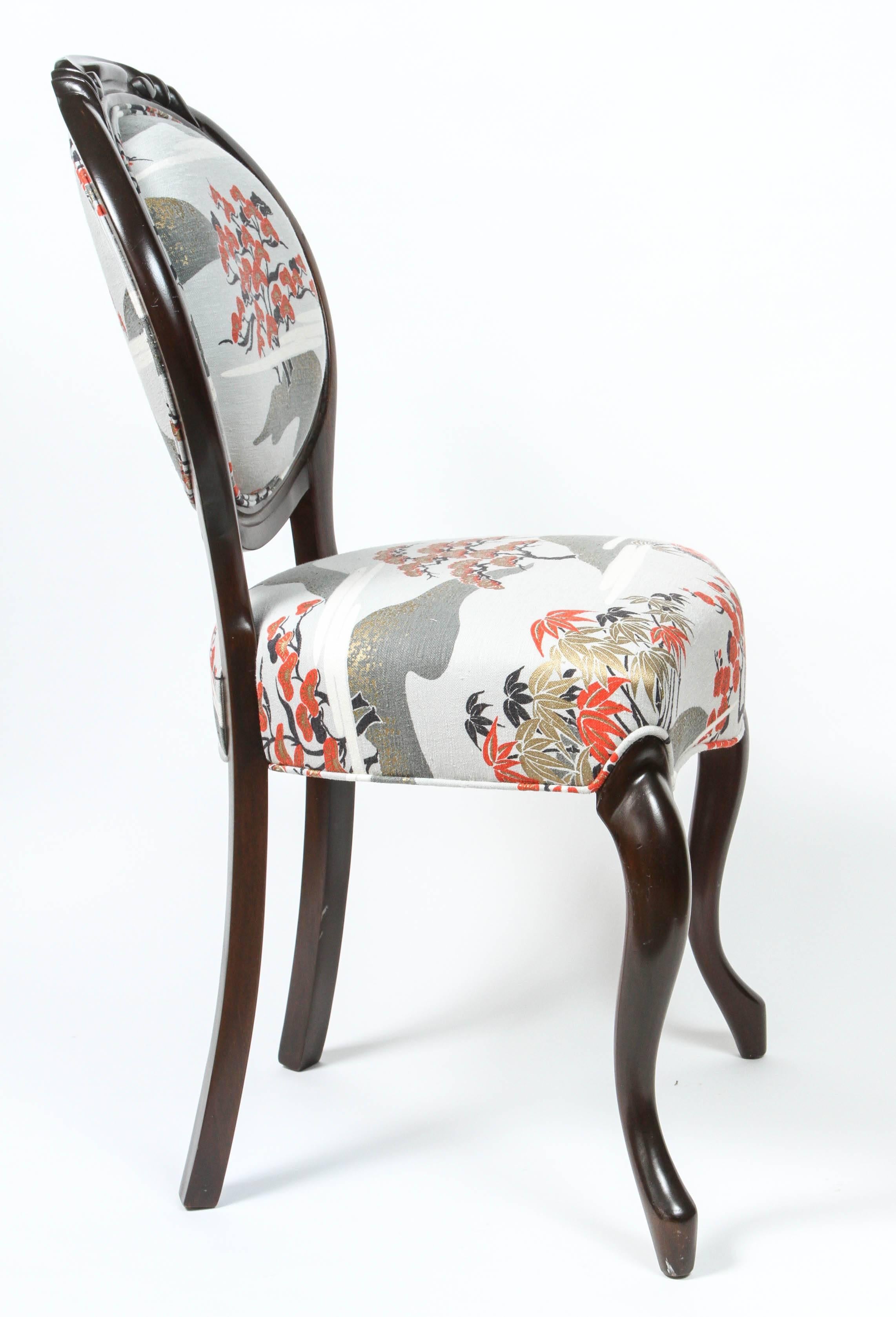 Newly Refinished Victorian Side Chair in Japanese Motif 2