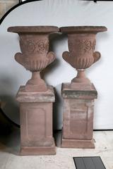 Pair of English Terra Cotta Urns