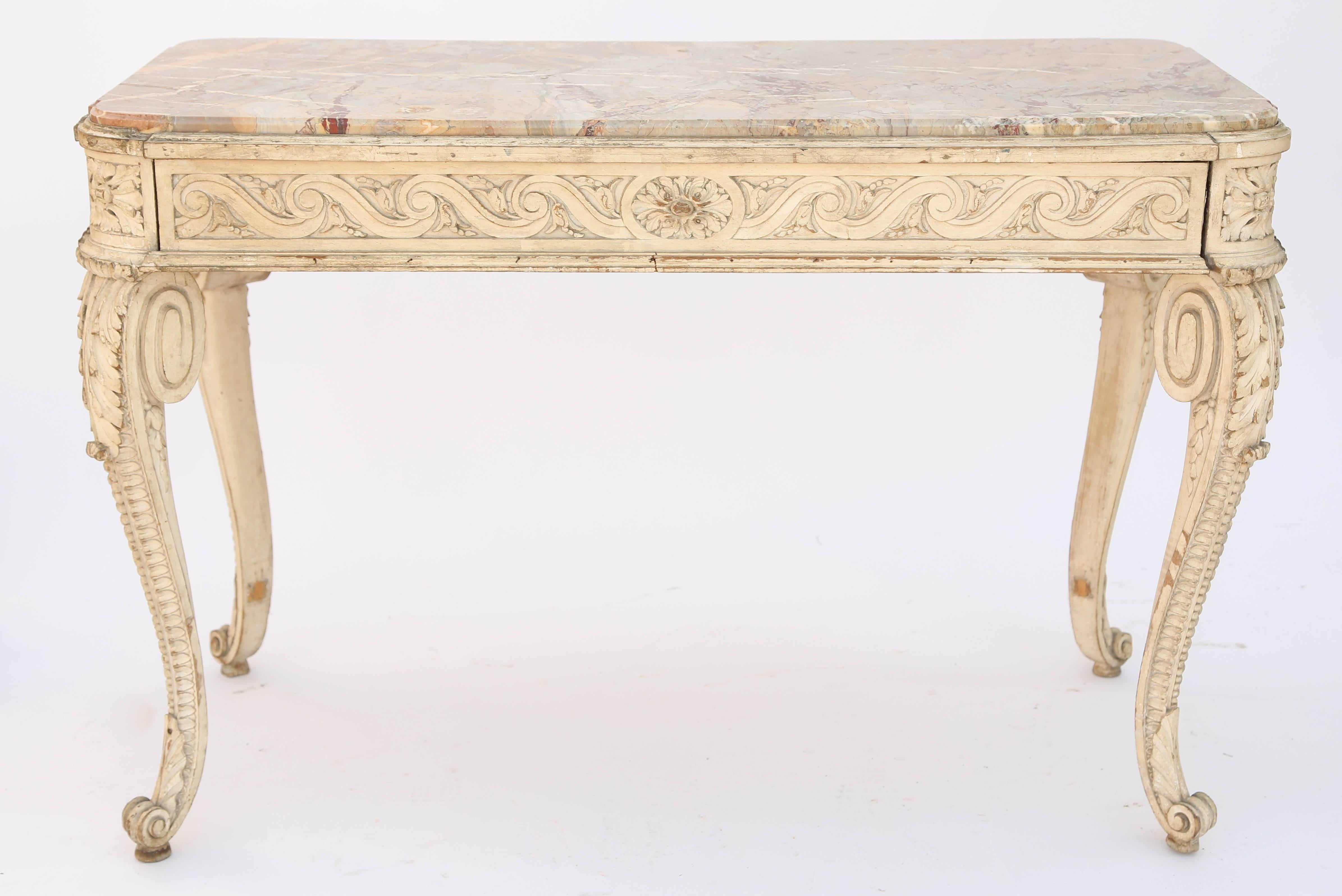 18th Century French Console or Centre Table with Mabre Napoleon Top 4