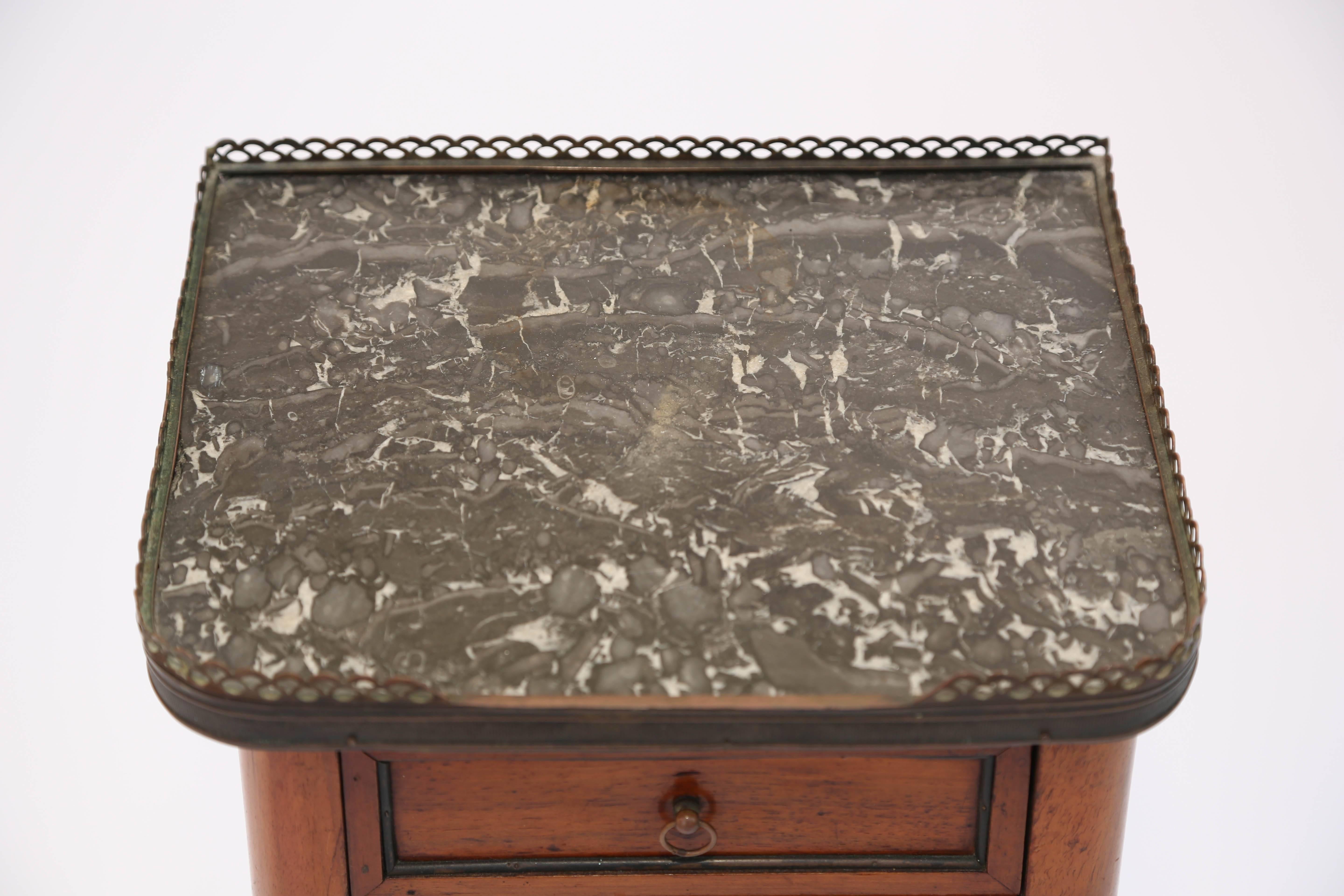 Marble Petite French Four-Drawer Semainier Chest, 19th Century